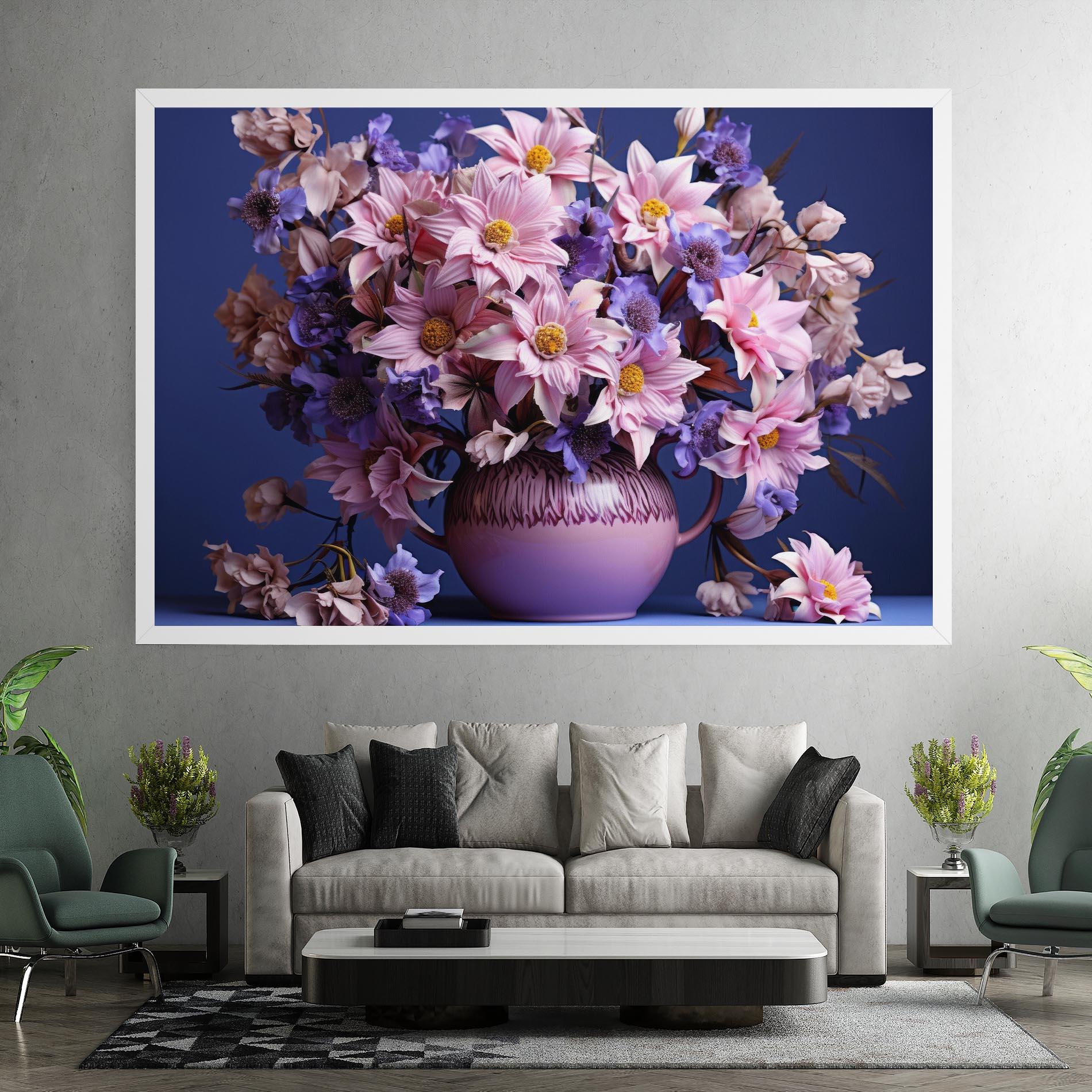 Tablou Canvas Purple Vase Flowers mockup 7