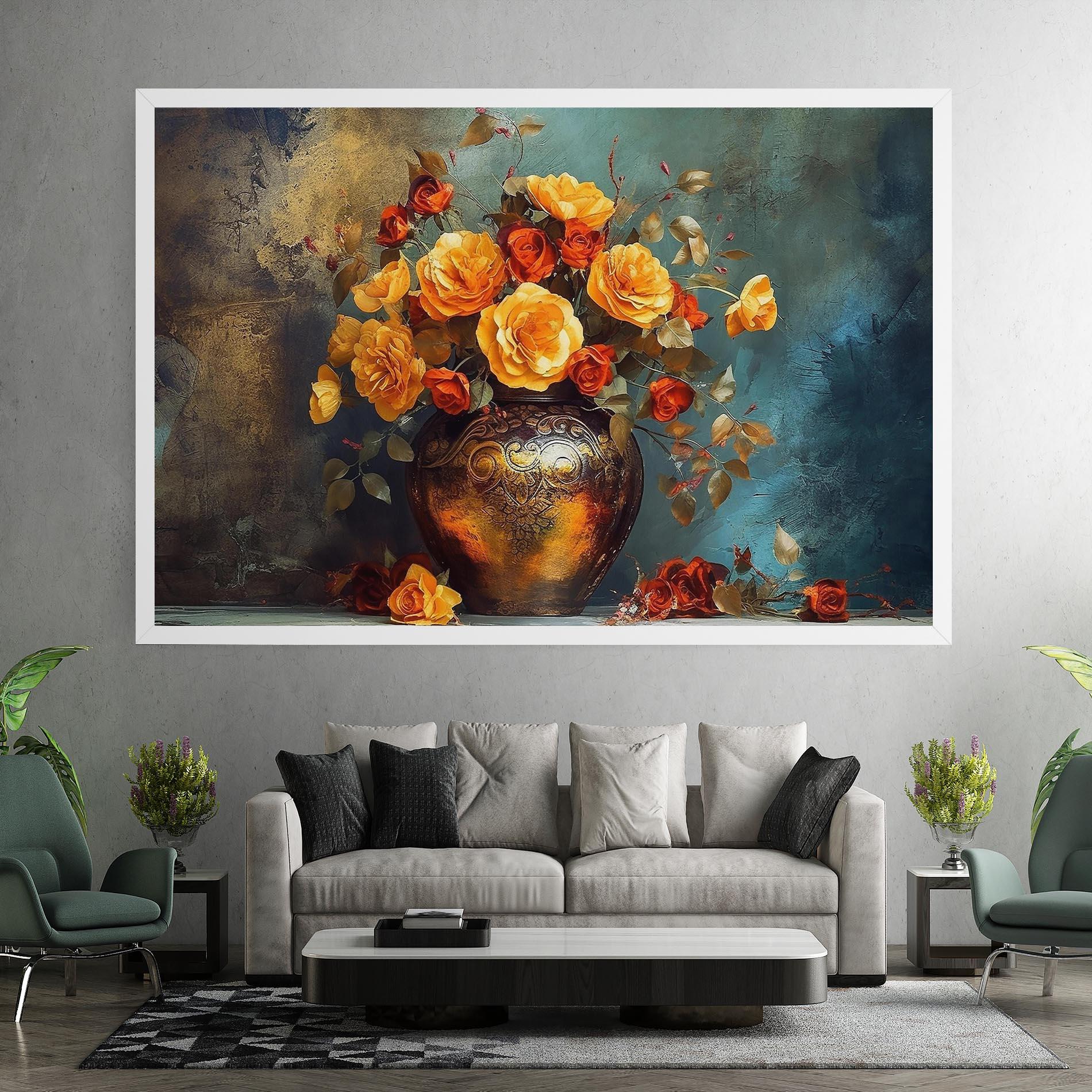 Tablou Canvas Red Orange Flower Vase mockup 7