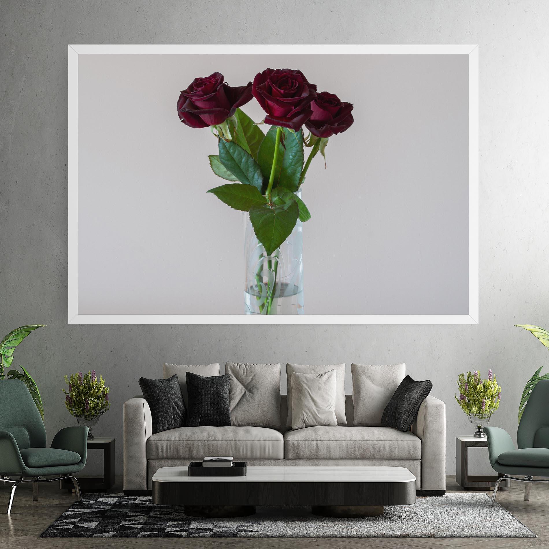 Tablou Canvas Red Roses Vase mockup 7