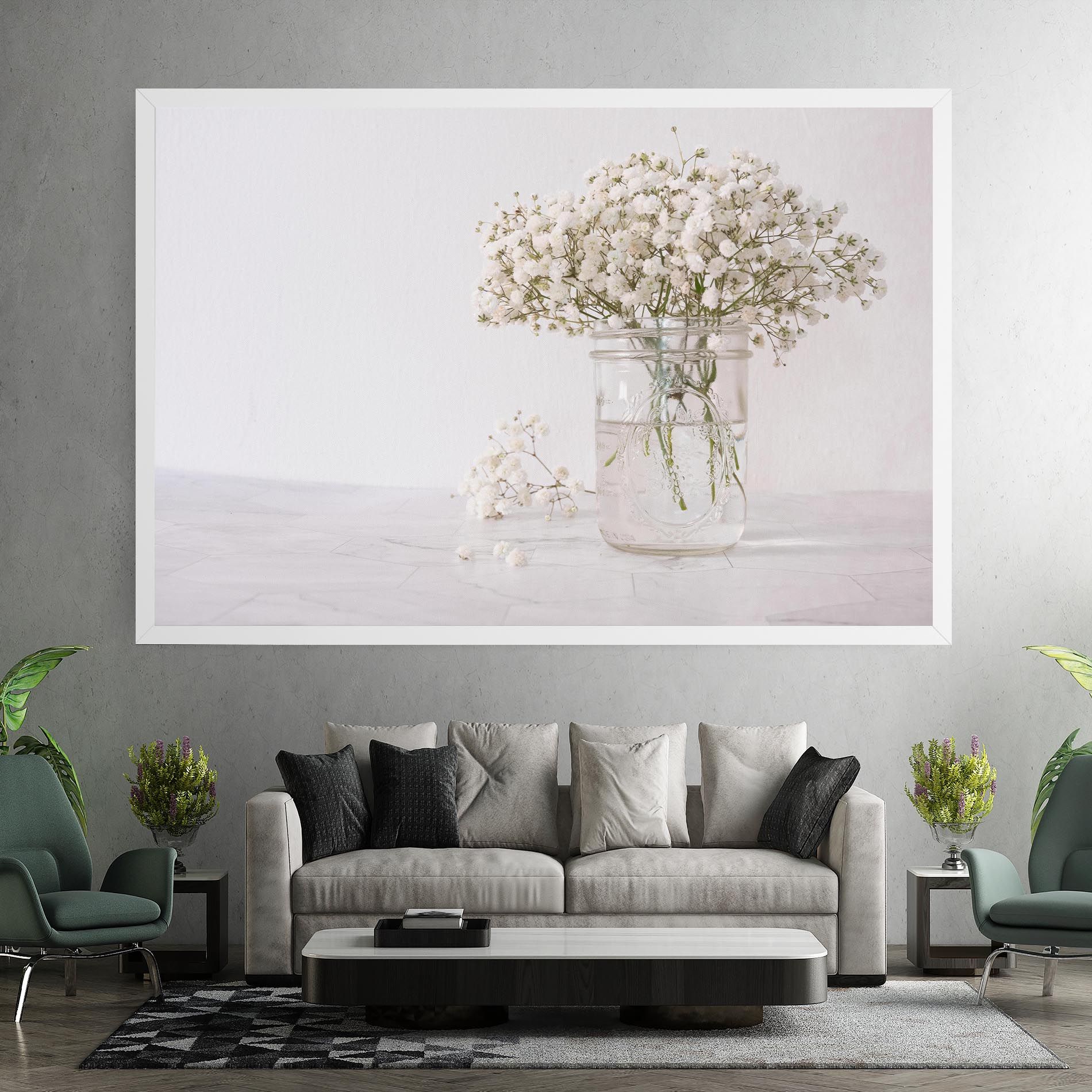 White Tiny Flower Vase mockup 7