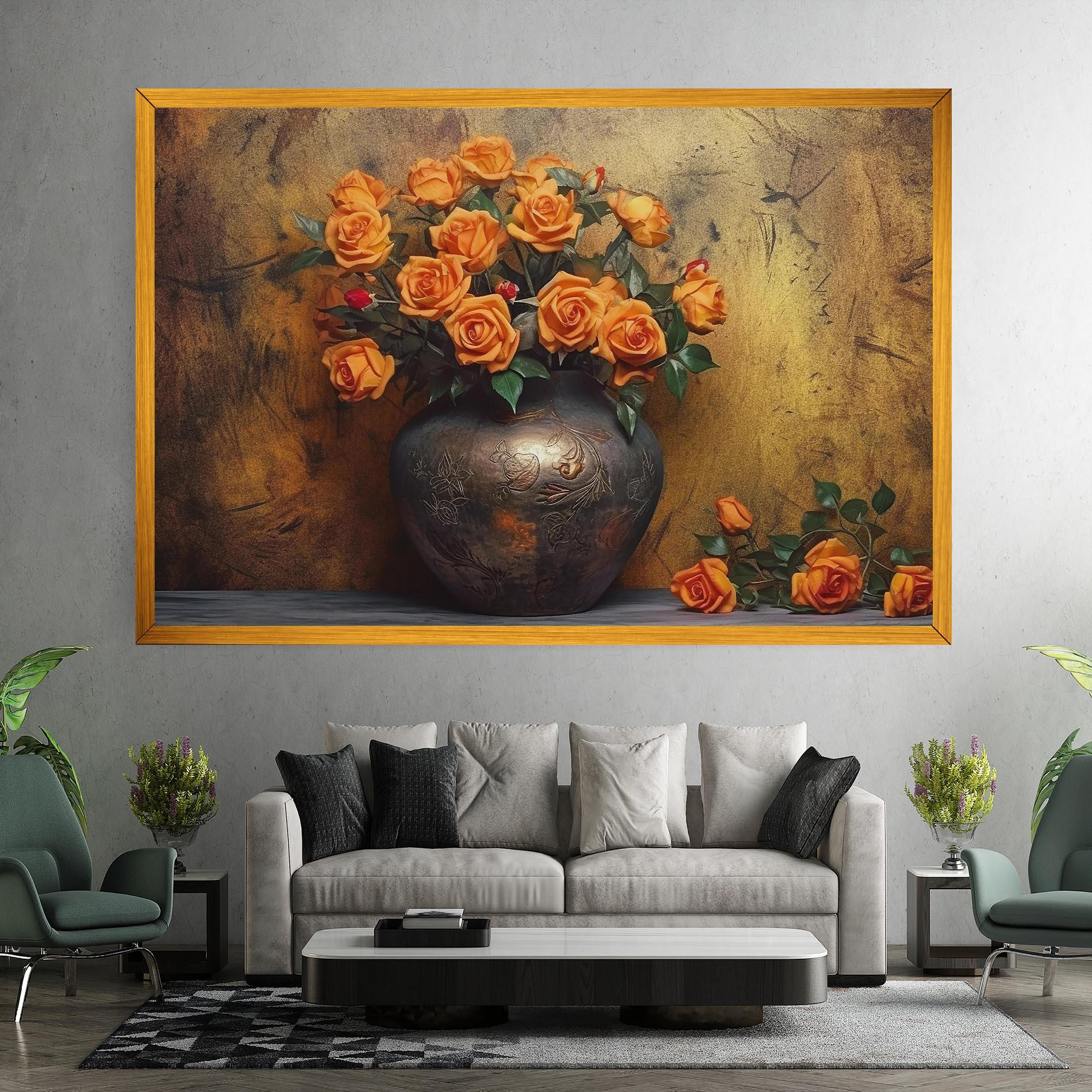 Tablou Canvas Orange Vintage Vase mockup 7