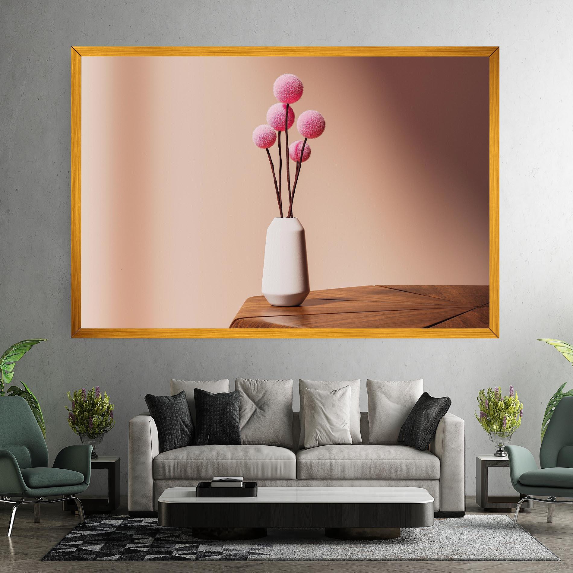 Tablou Canvas Pink Circle Vase mockup 7