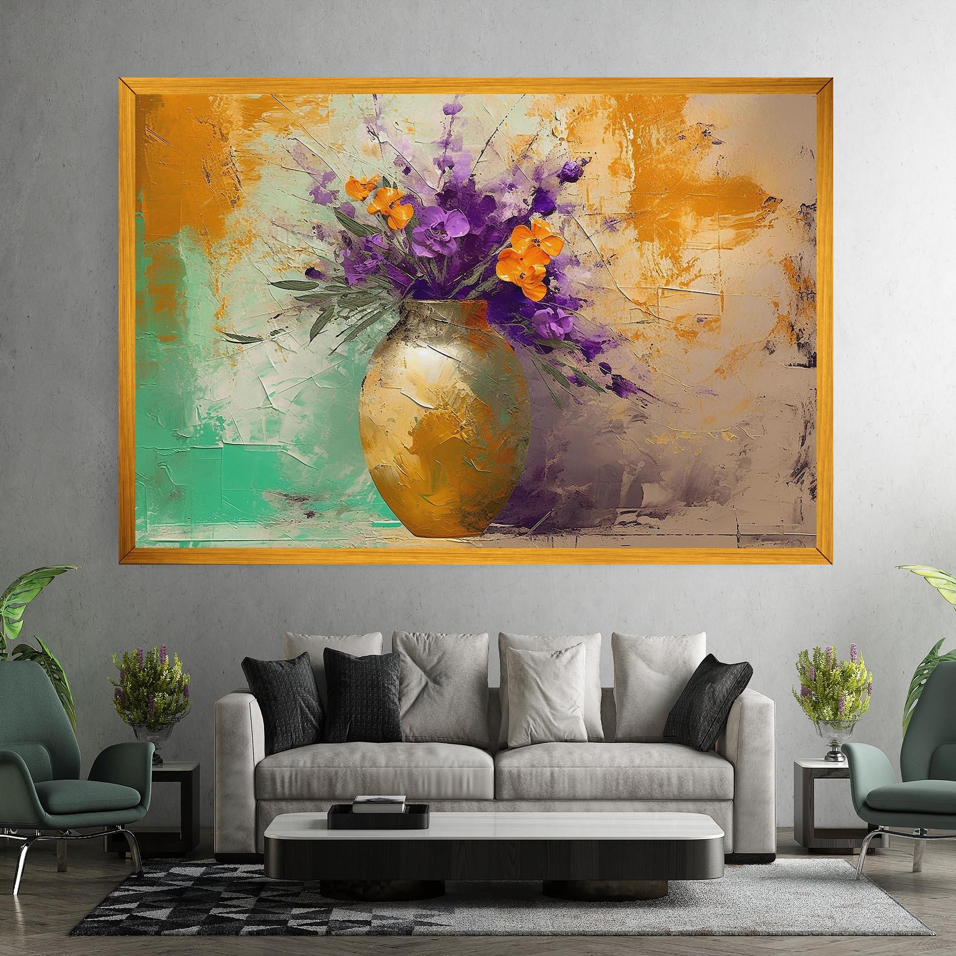 Tablou Canvas Purple Orange Plant Vase mockup 7