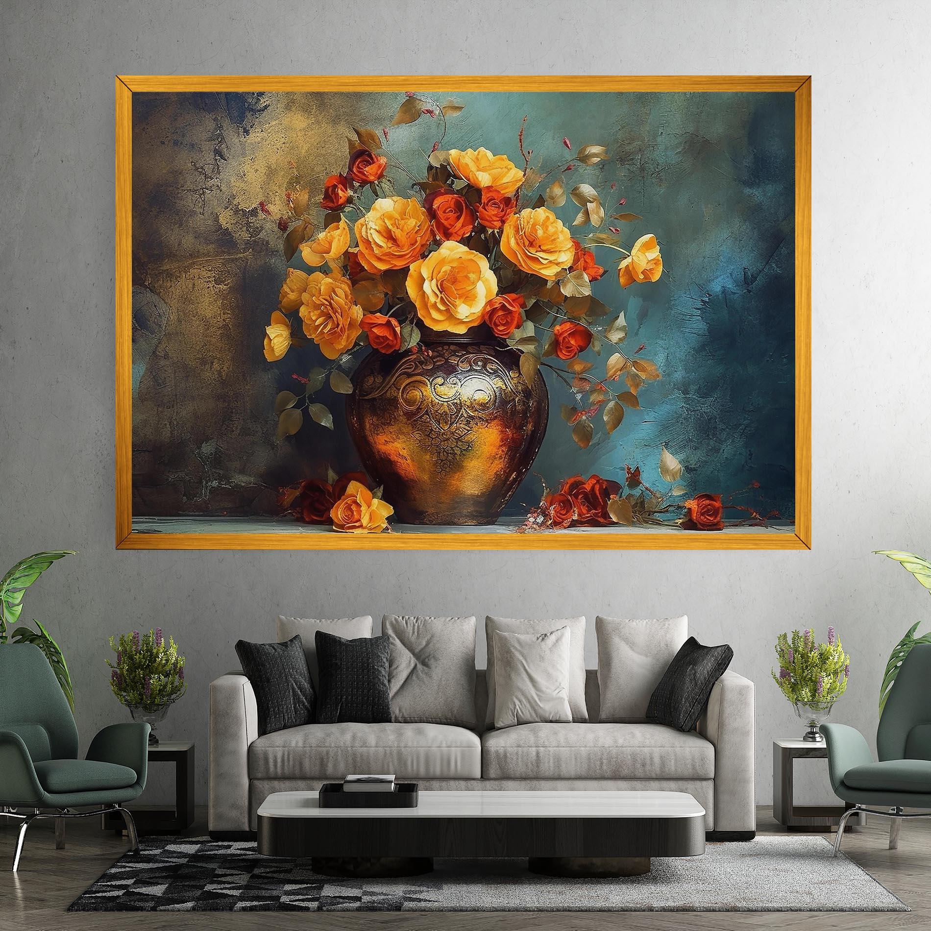 Tablou Canvas Red Orange Flower Vase mockup 7