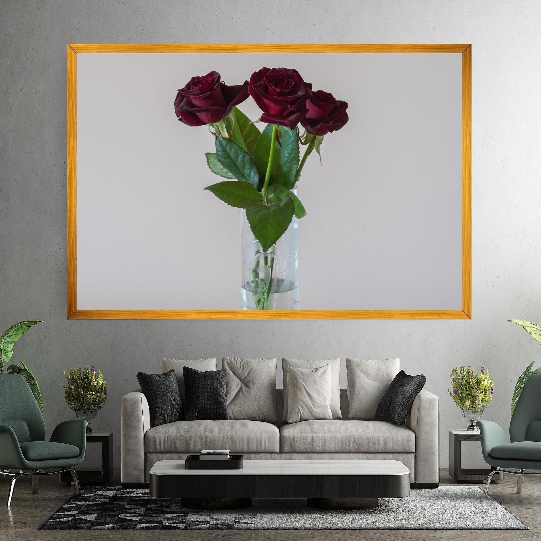 Tablou Canvas Red Roses Vase mockup 7