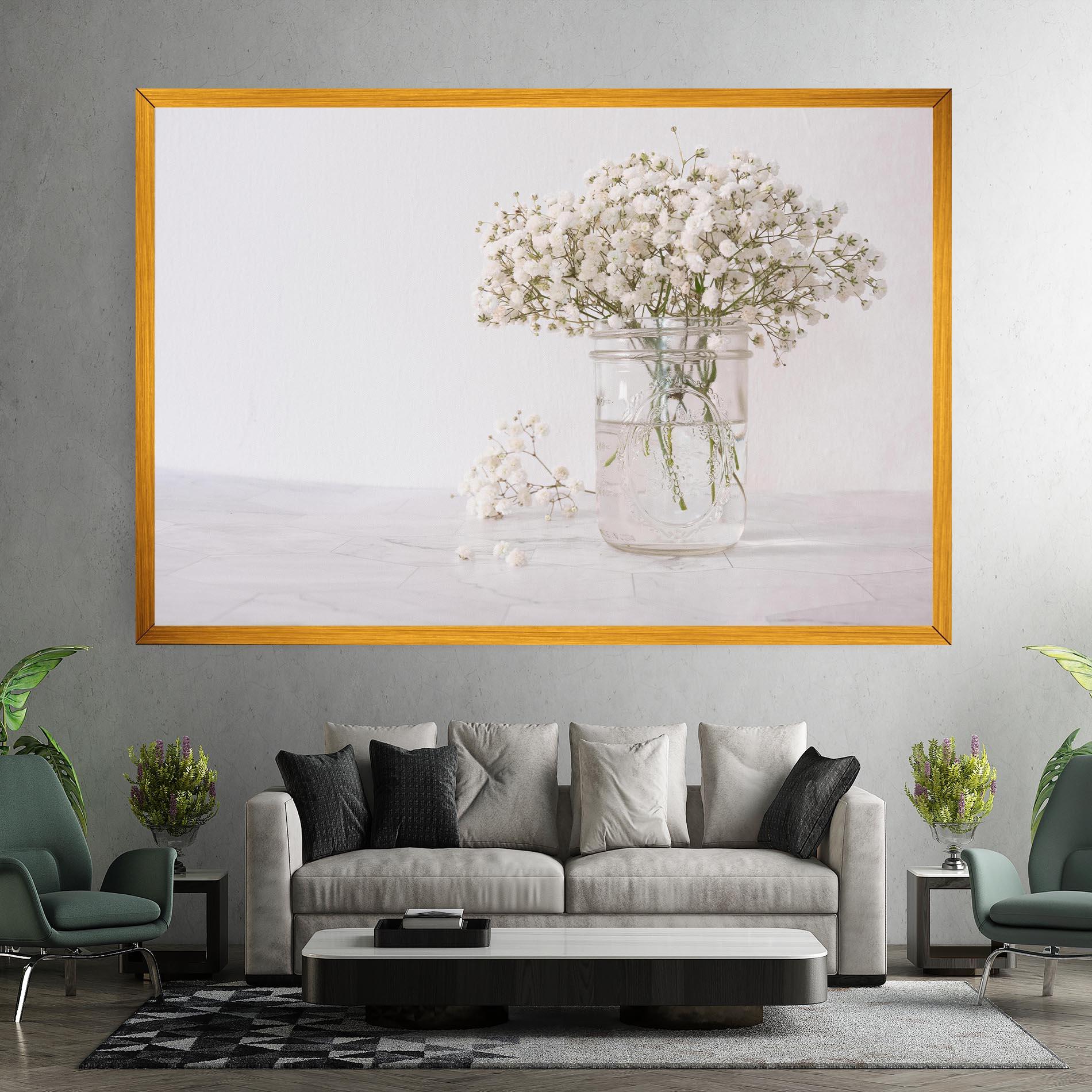 Tablou Canvas White Tiny Flower Vase mockup 7