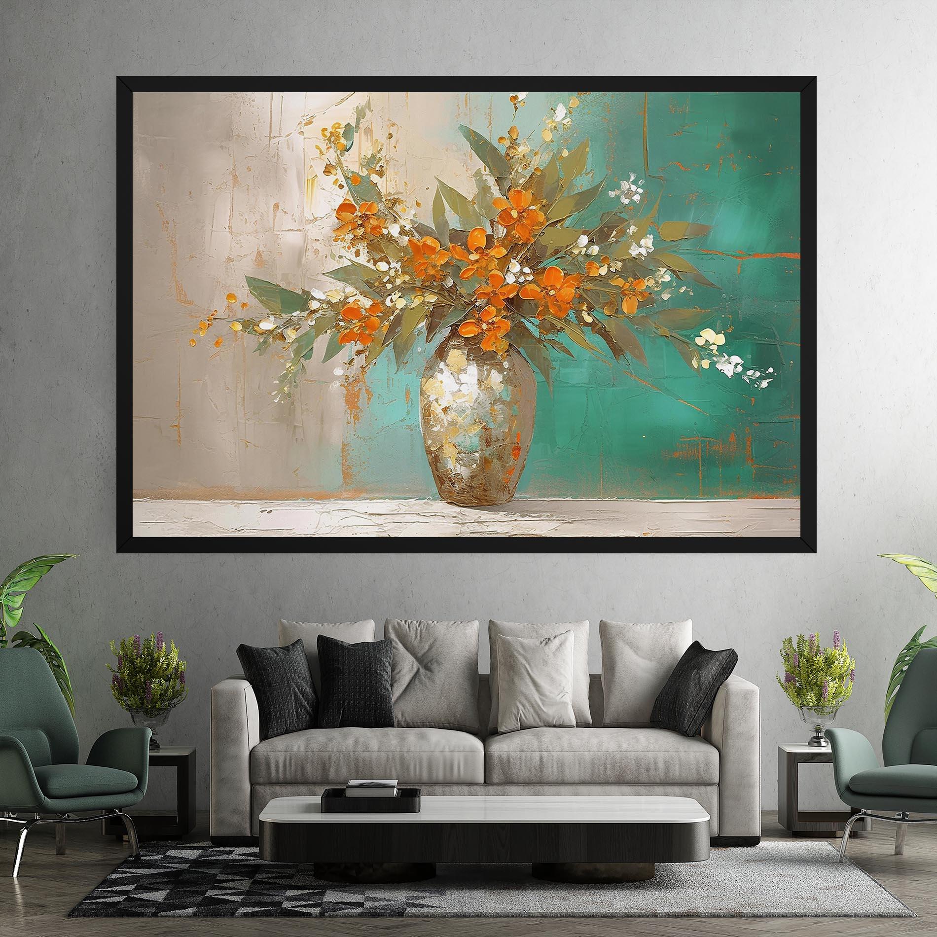 Tablou Canvas Grey Vase Orange mockup 7