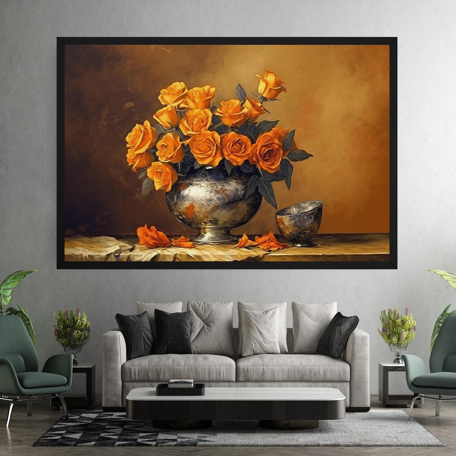 Orange Rose Vase mockup 7