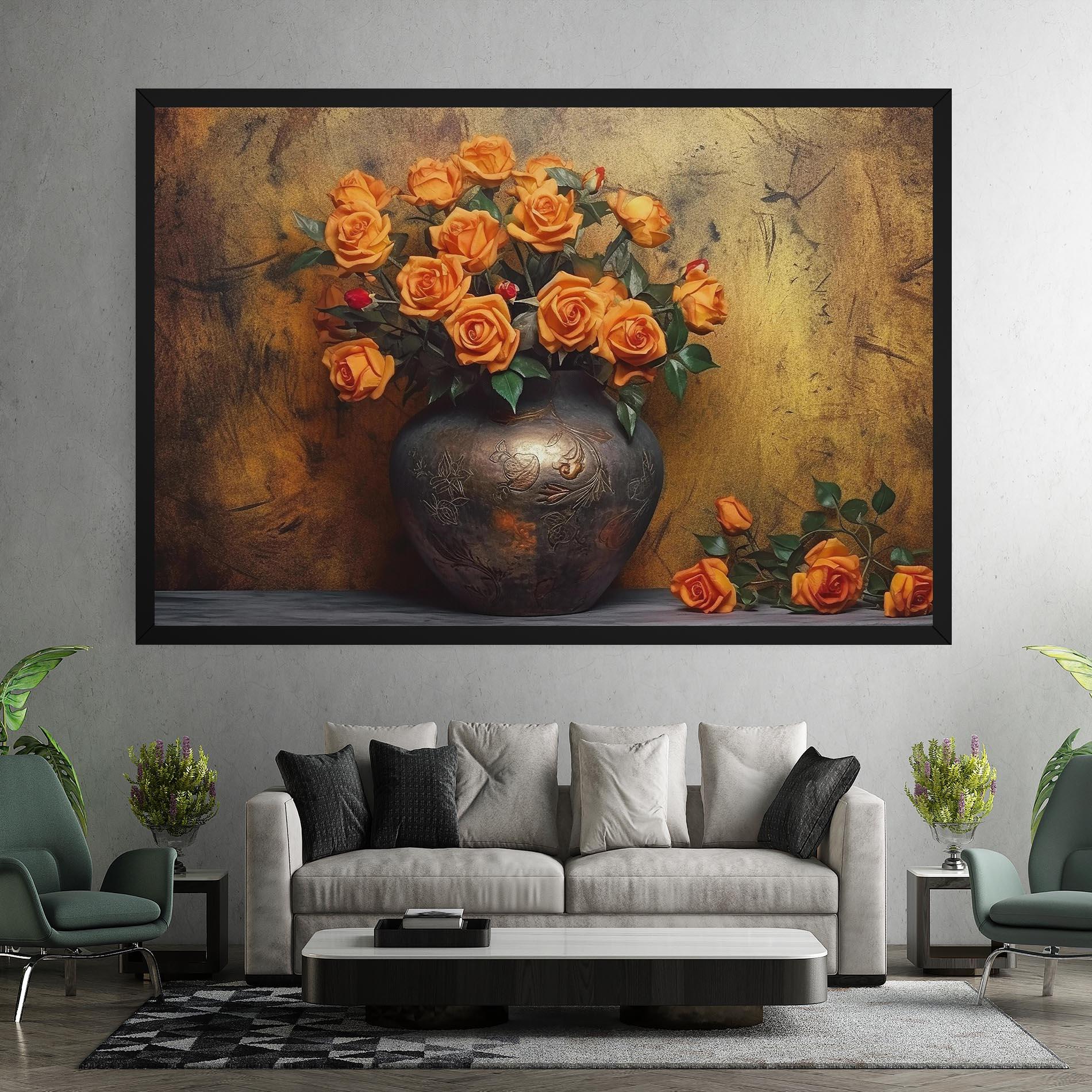 Tablou Canvas Orange Vintage Vase mockup 7