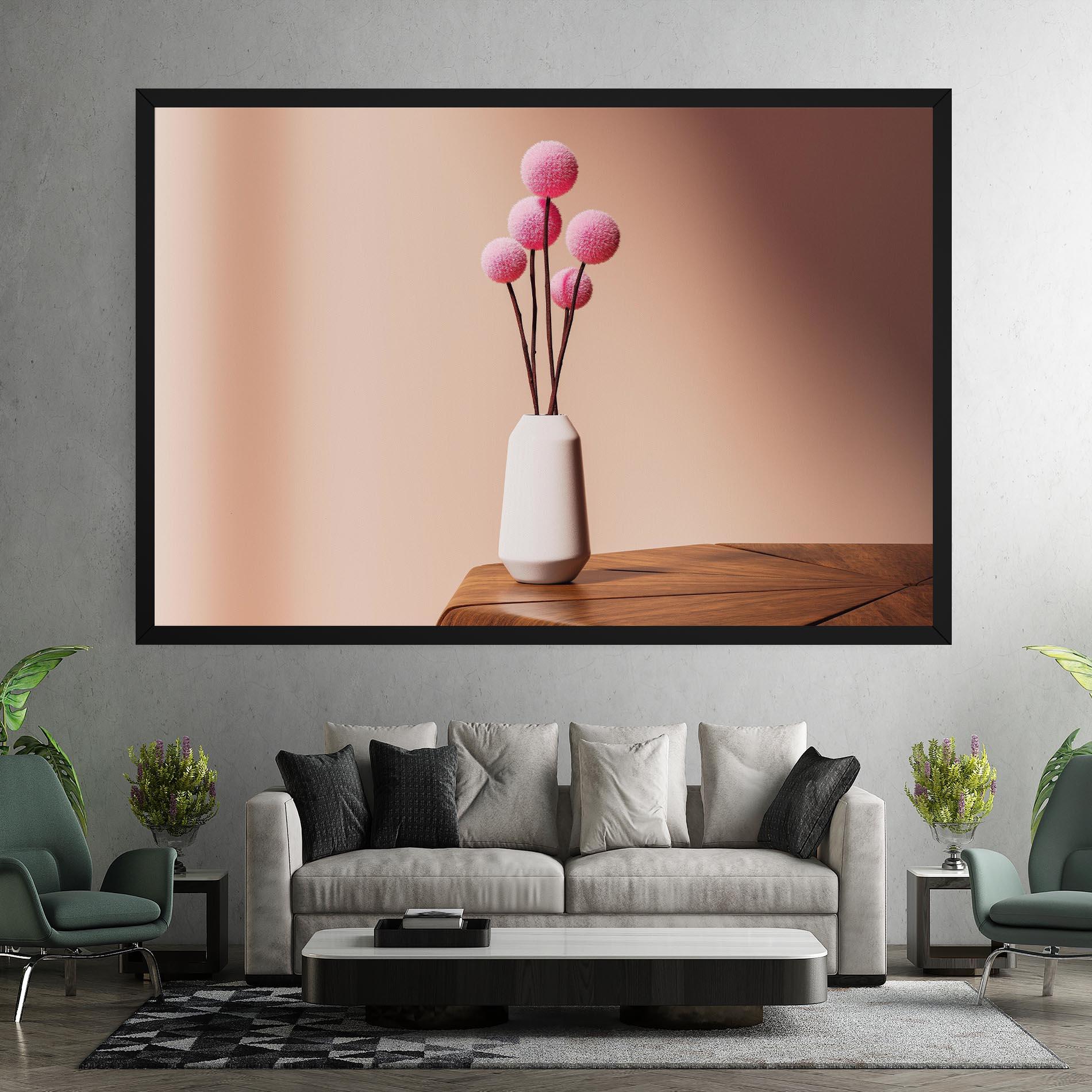 Tablou Canvas Pink Circle Vase mockup 7