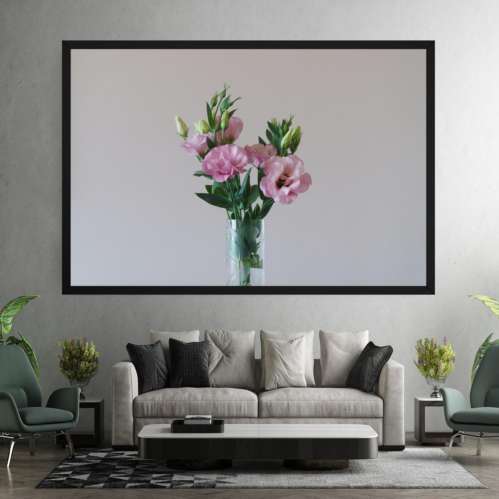 Tablou Canvas Pretty Pink Flower Vase mockup 7