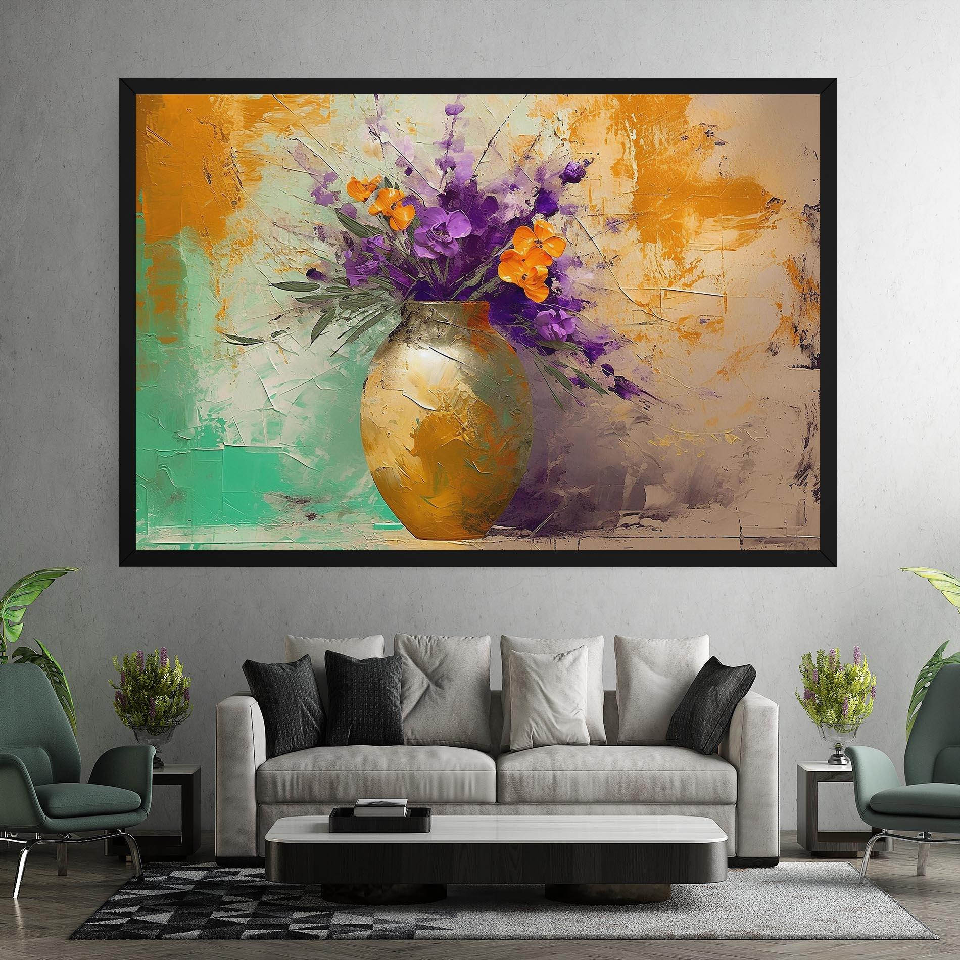 Tablou Canvas Purple Orange Plant Vase mockup 7