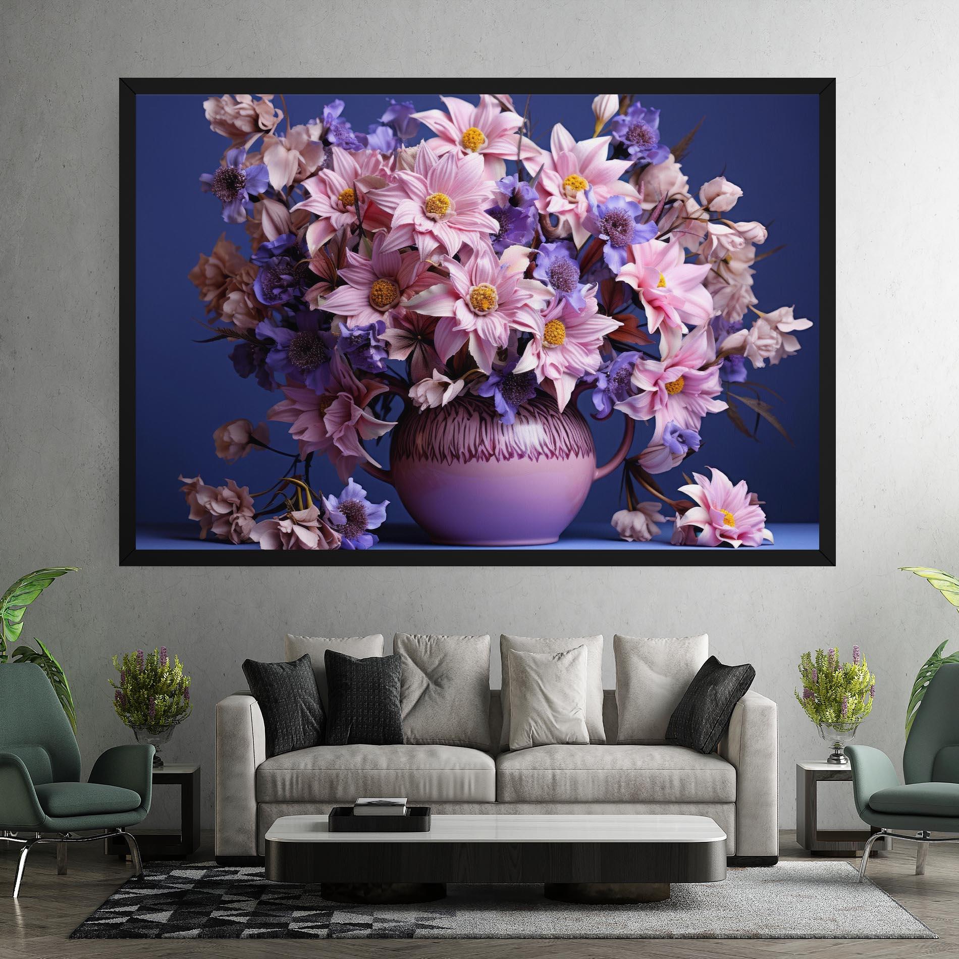 Tablou Canvas Purple Vase Flowers mockup 7