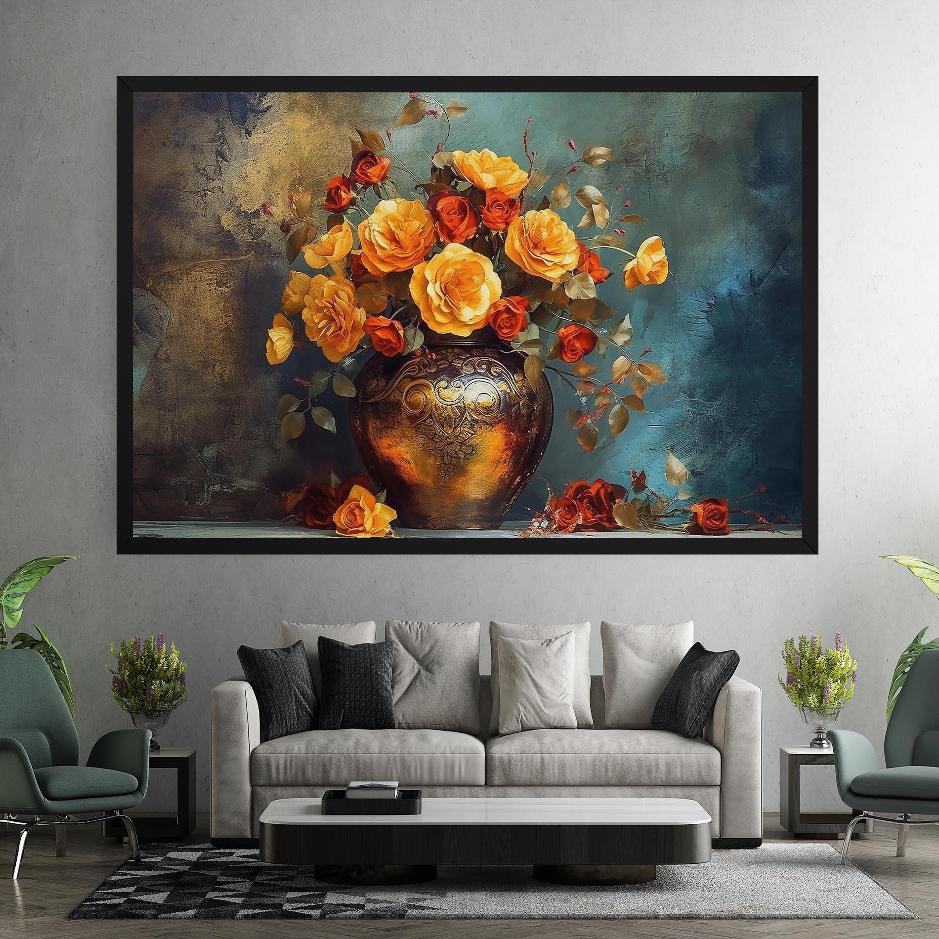 Tablou Canvas Red Orange Flower Vase mockup 7