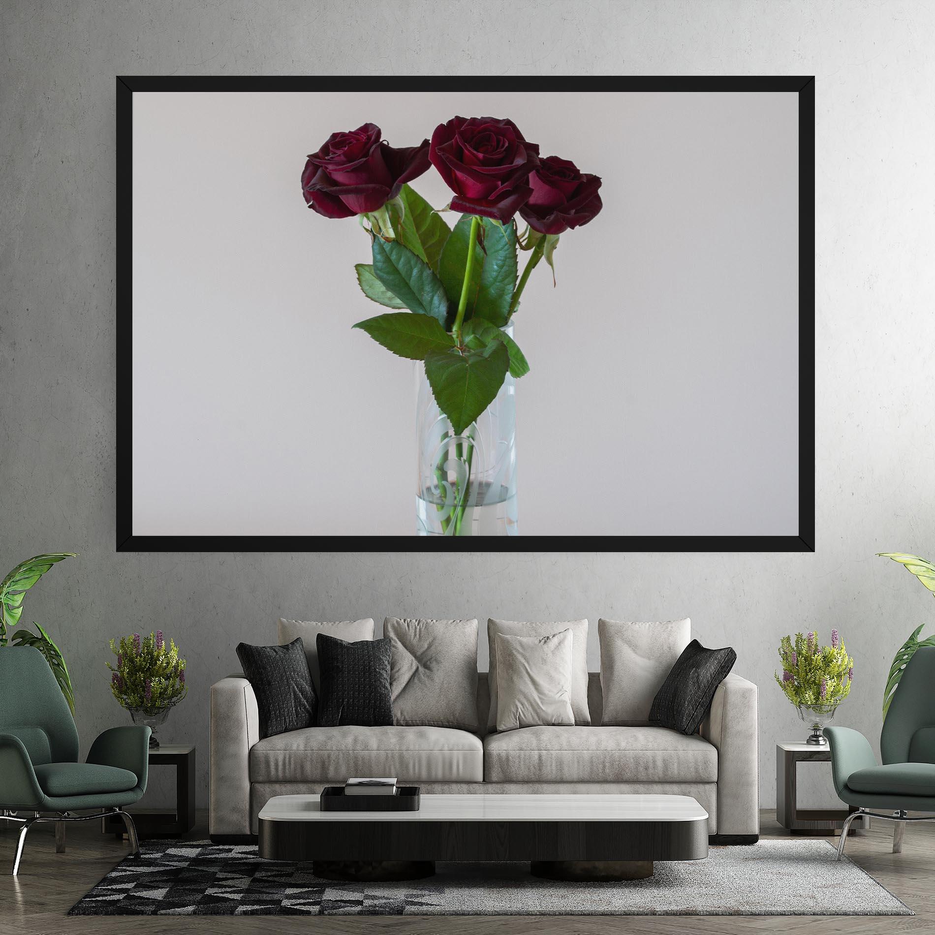 Tablou Canvas Red Roses Vase mockup 7