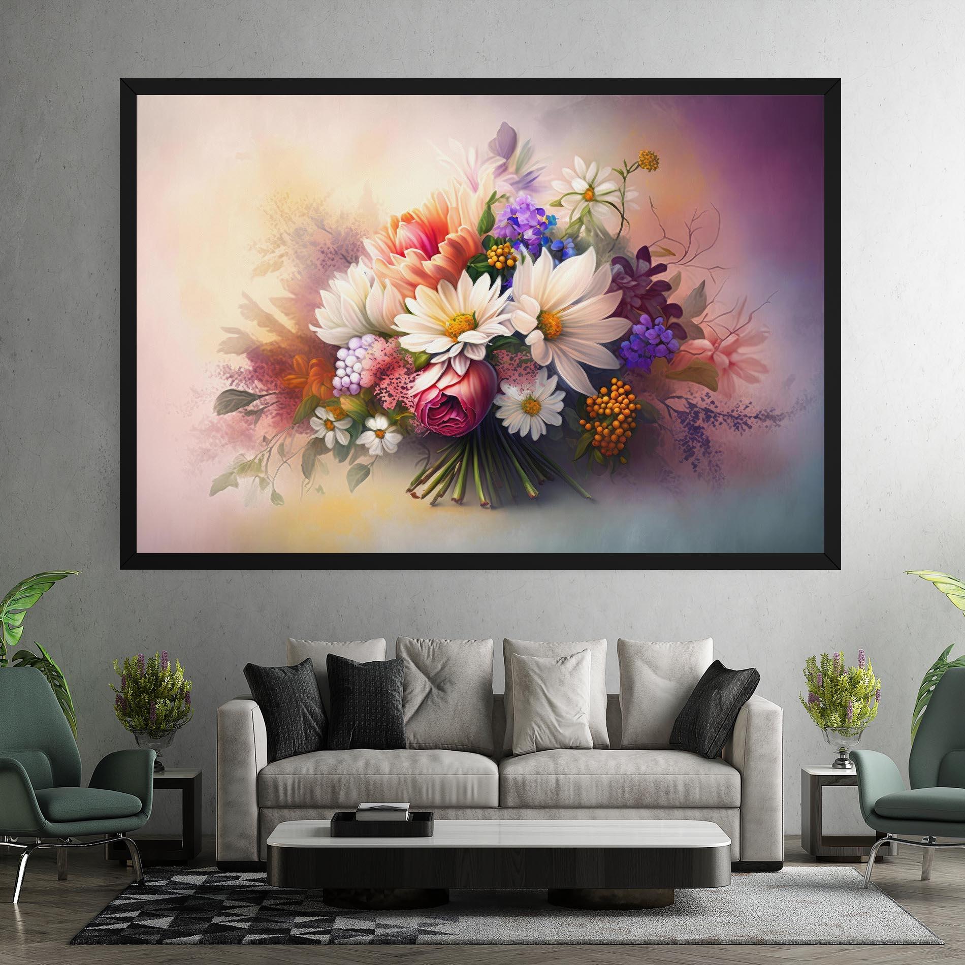 Tablou Canvas Vecteezy_ai Generated Bouquet Of Fresh Spring Flowers On Light_23373362_865 mockup 7