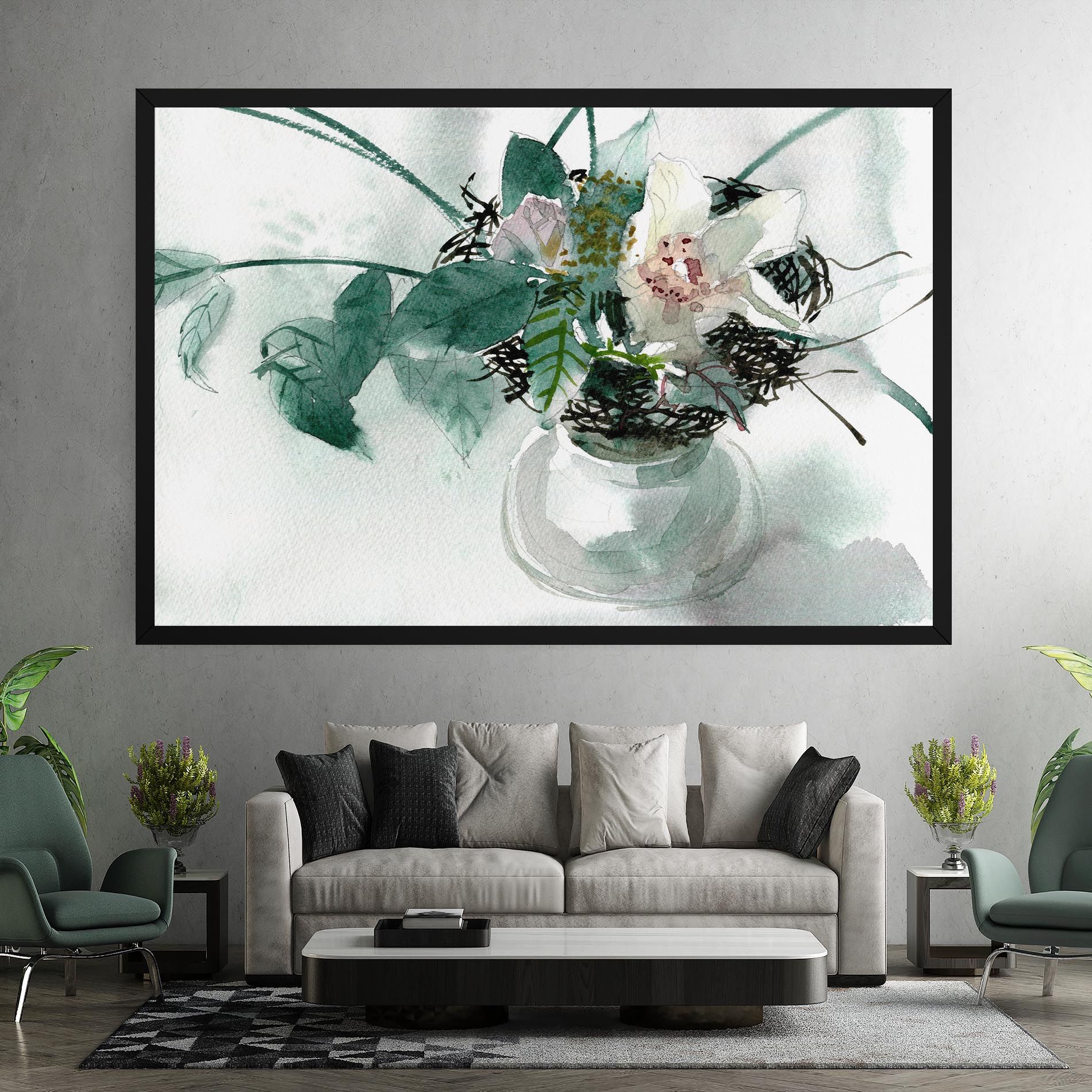 White Flower Vase mockup 7