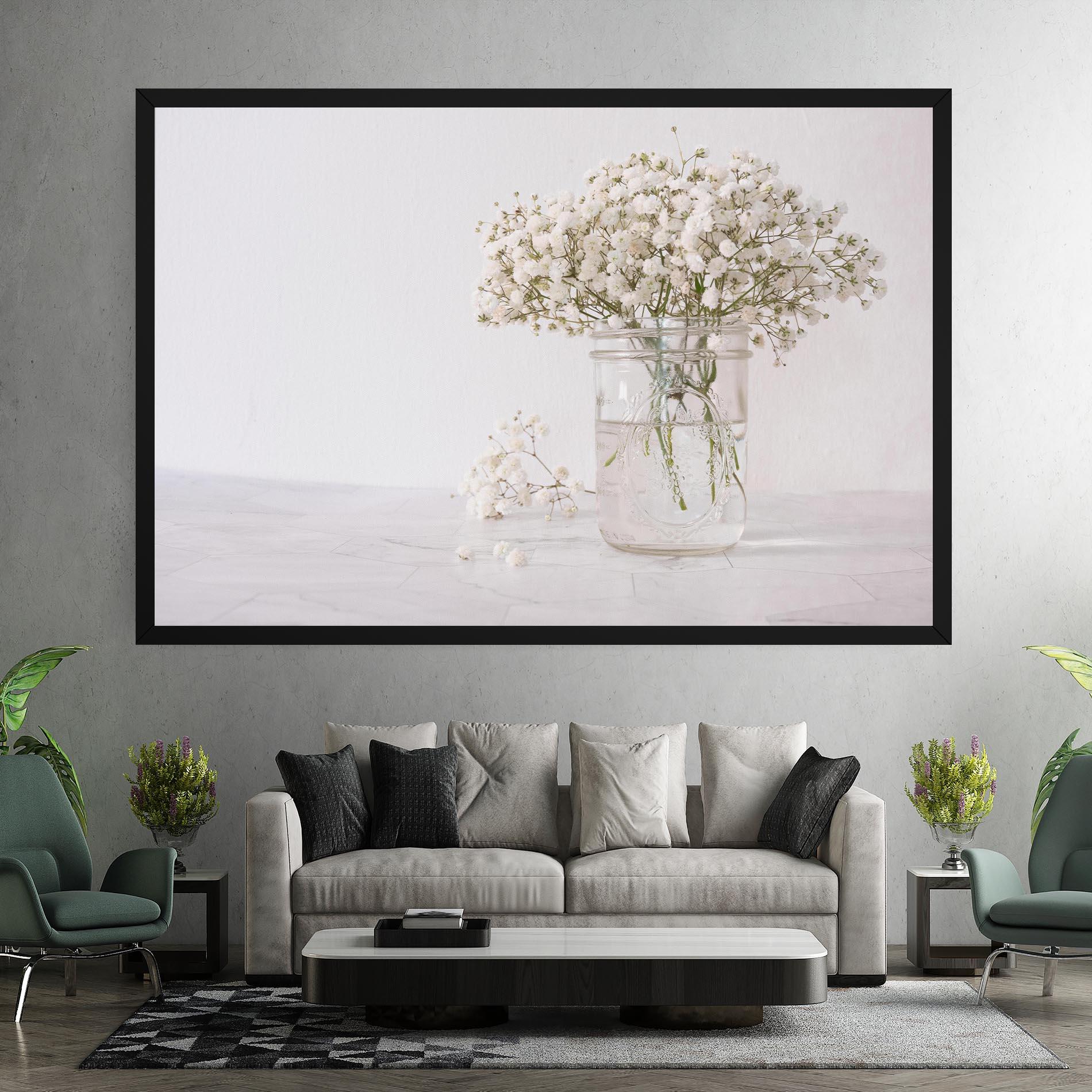 Tablou Canvas White Tiny Flower Vase mockup 7