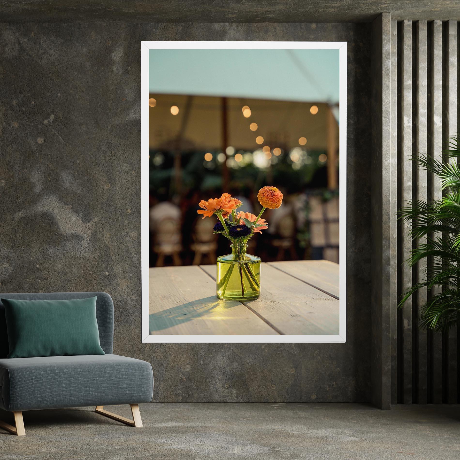 Tablou Canvas Orange Flowers Vase mockup 7