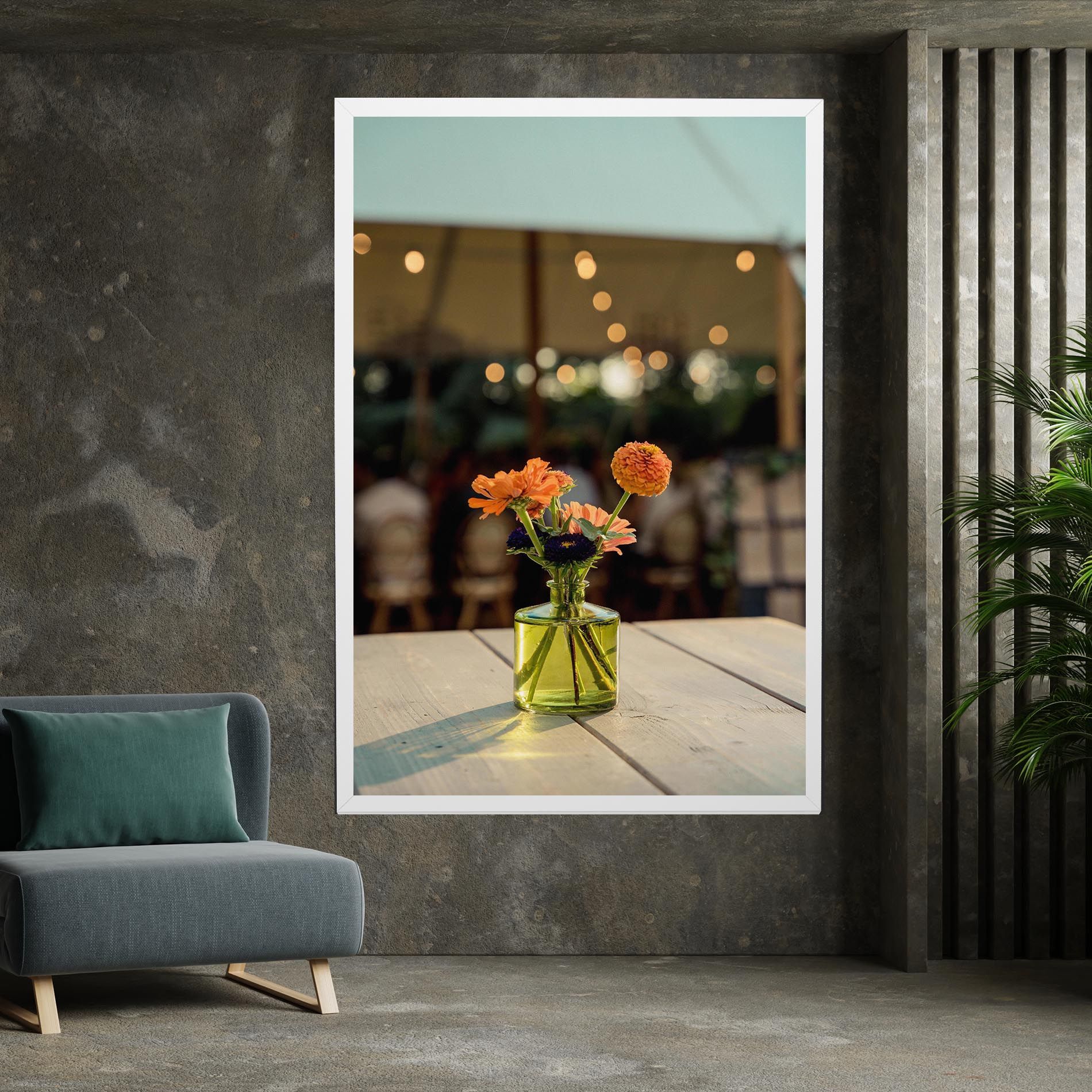 Orange Flowers Vase mockup 7