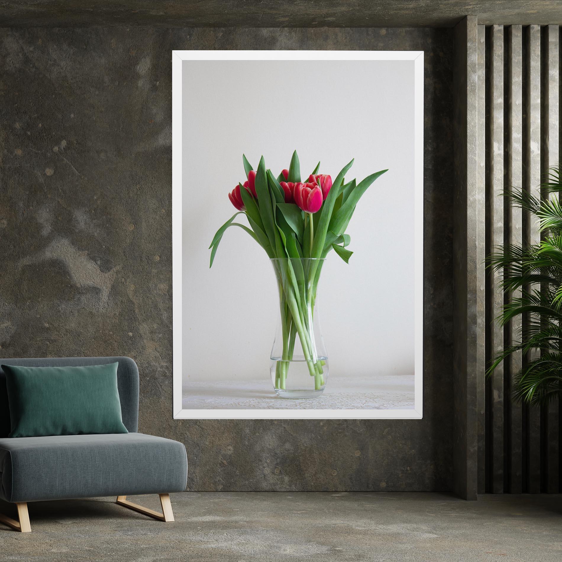 Tablou Canvas Pretty Tulips Vase mockup 7