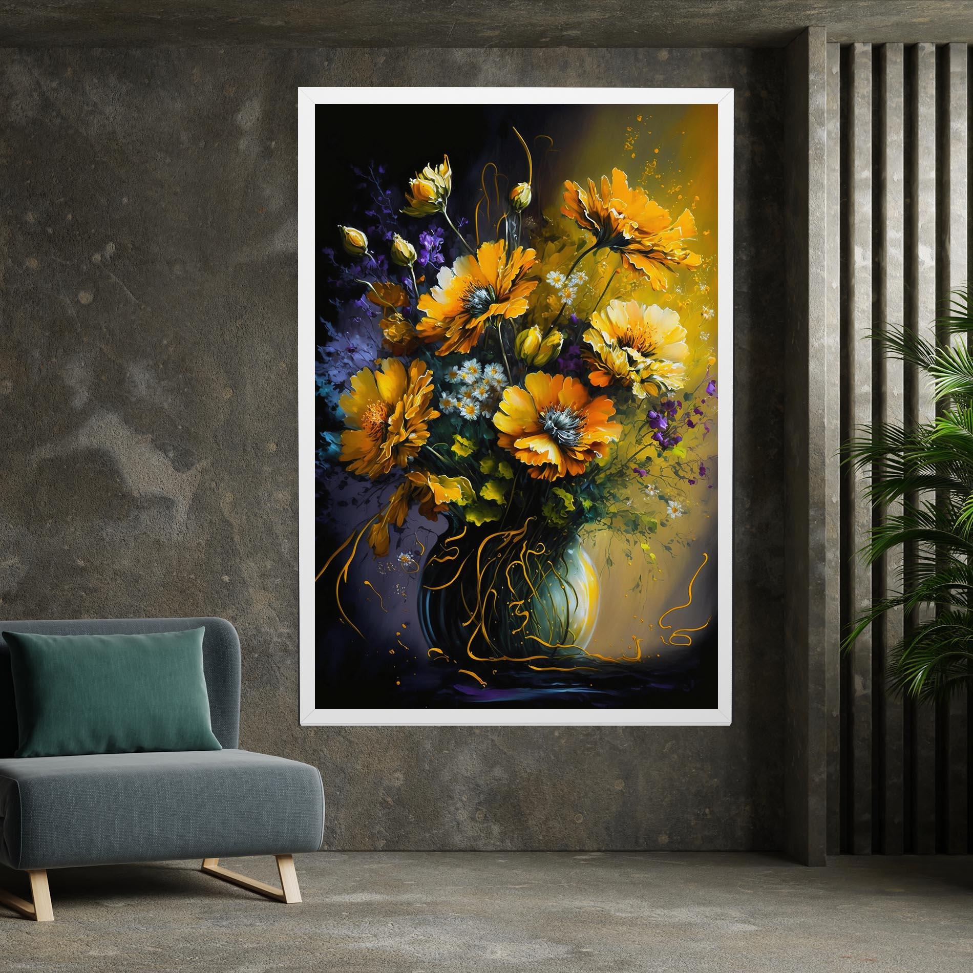 Tablou Canvas Yellow Flower Art Vase mockup 7