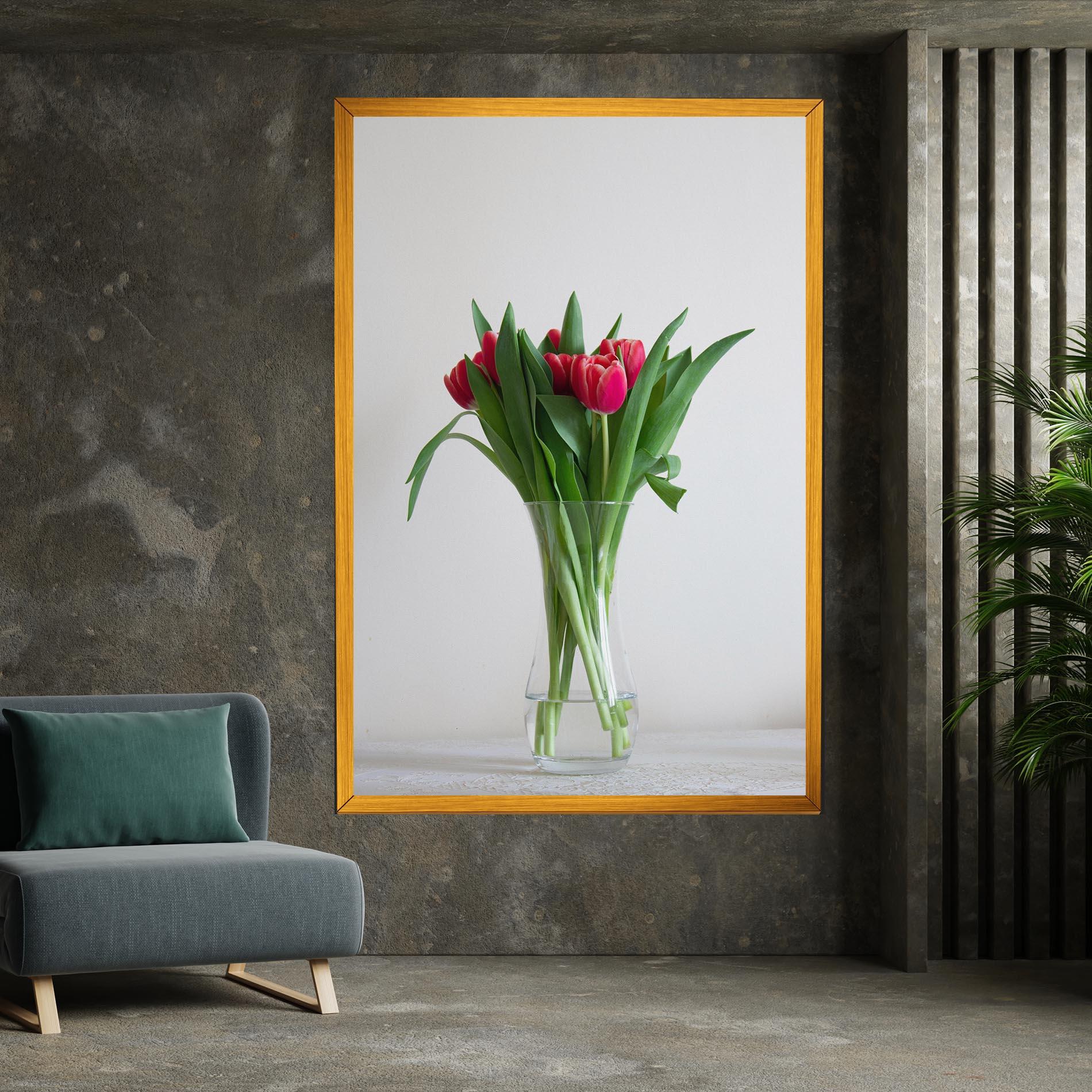 Tablou Canvas Pretty Tulips Vase mockup 7