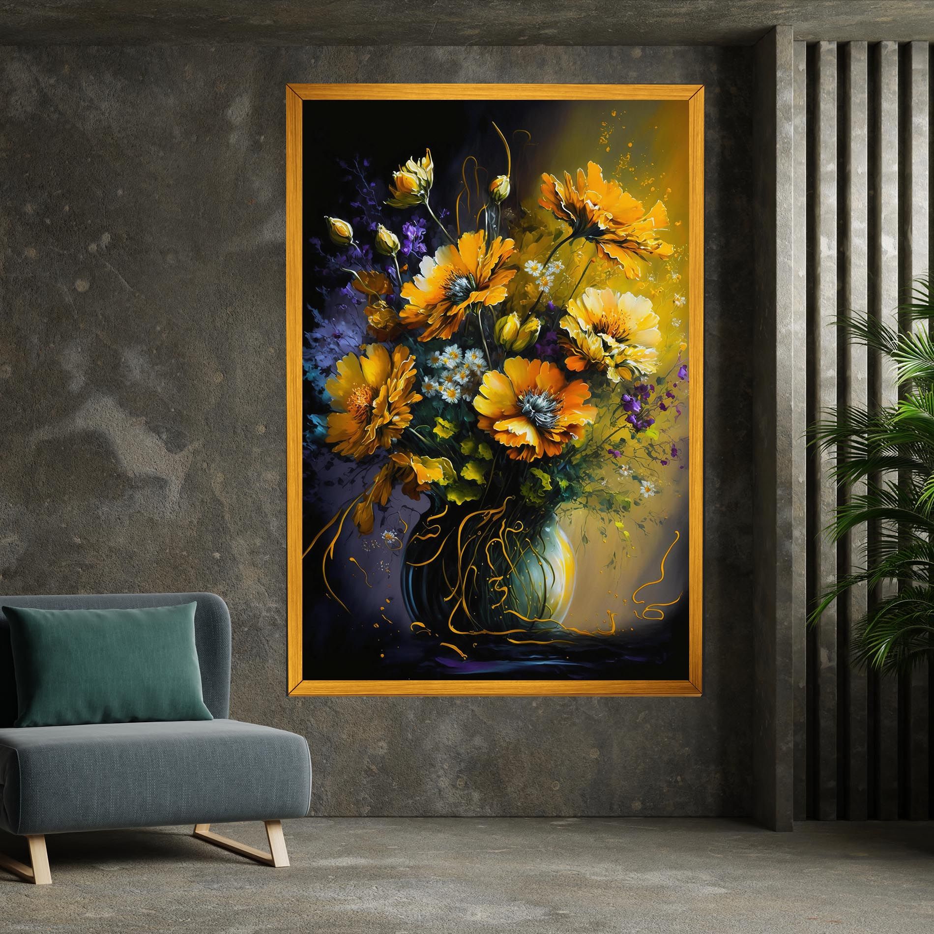 Yellow Flower Art Vase mockup 7