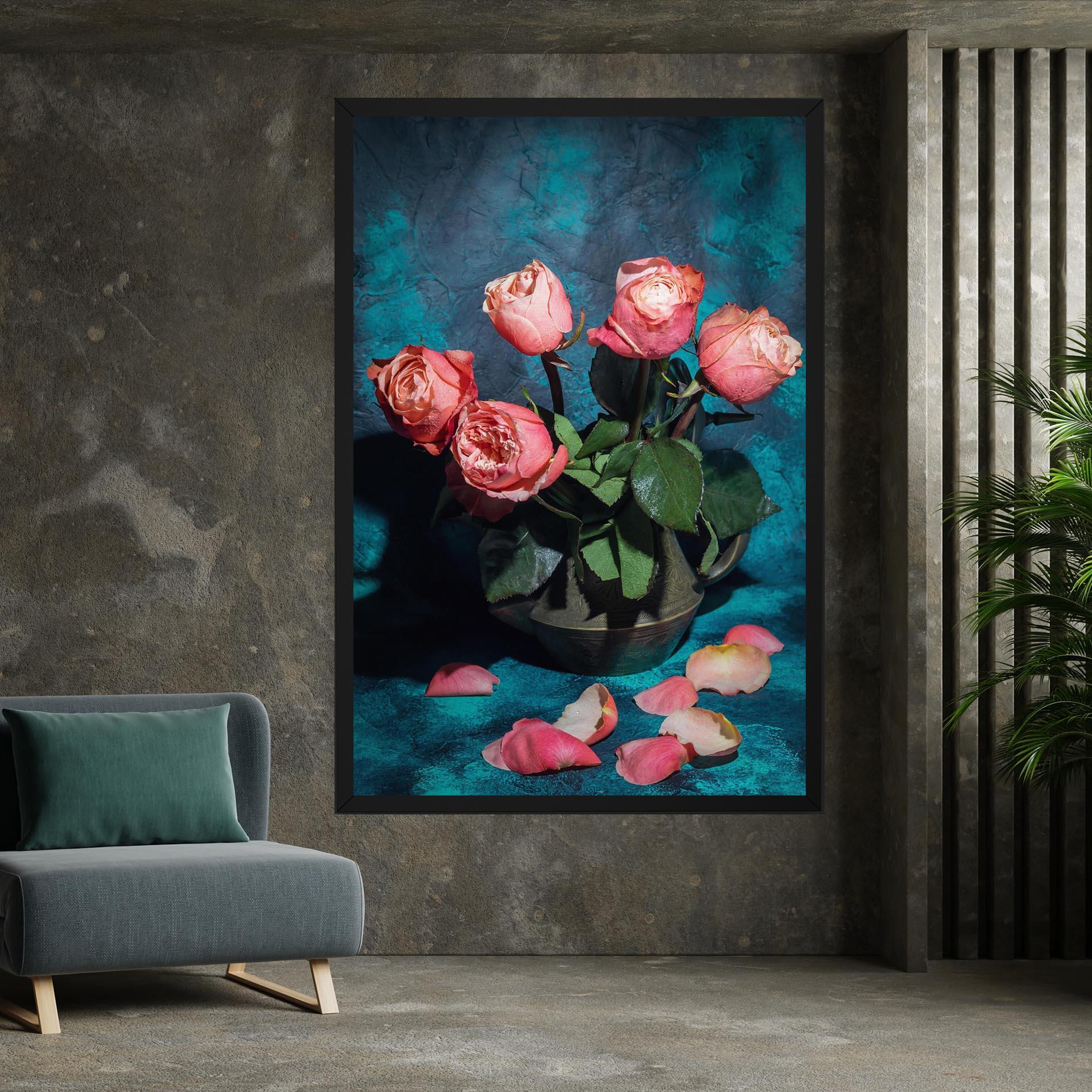 Tablou Canvas Bouquet Roses Vase mockup 7