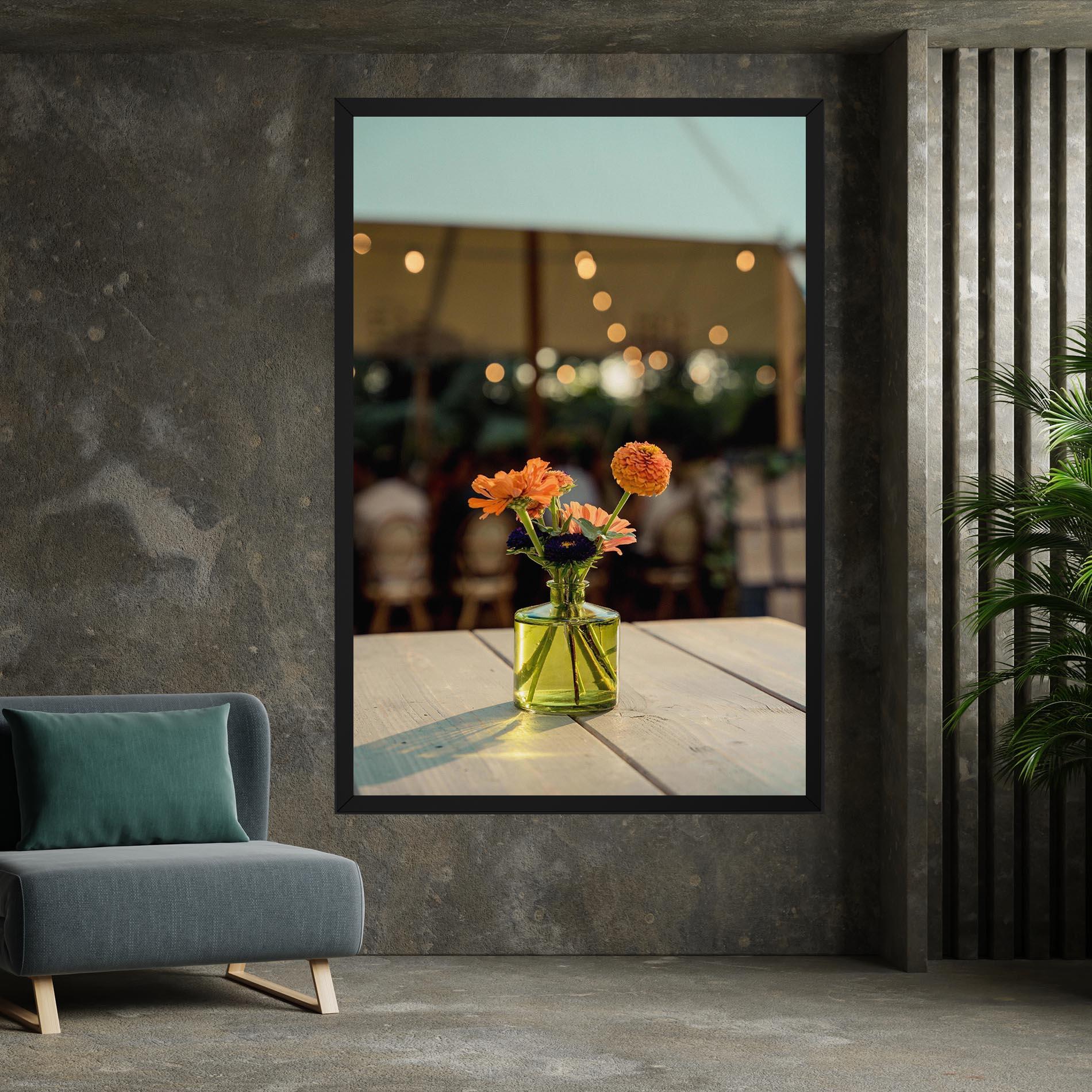 Tablou Canvas Orange Flowers Vase mockup 7