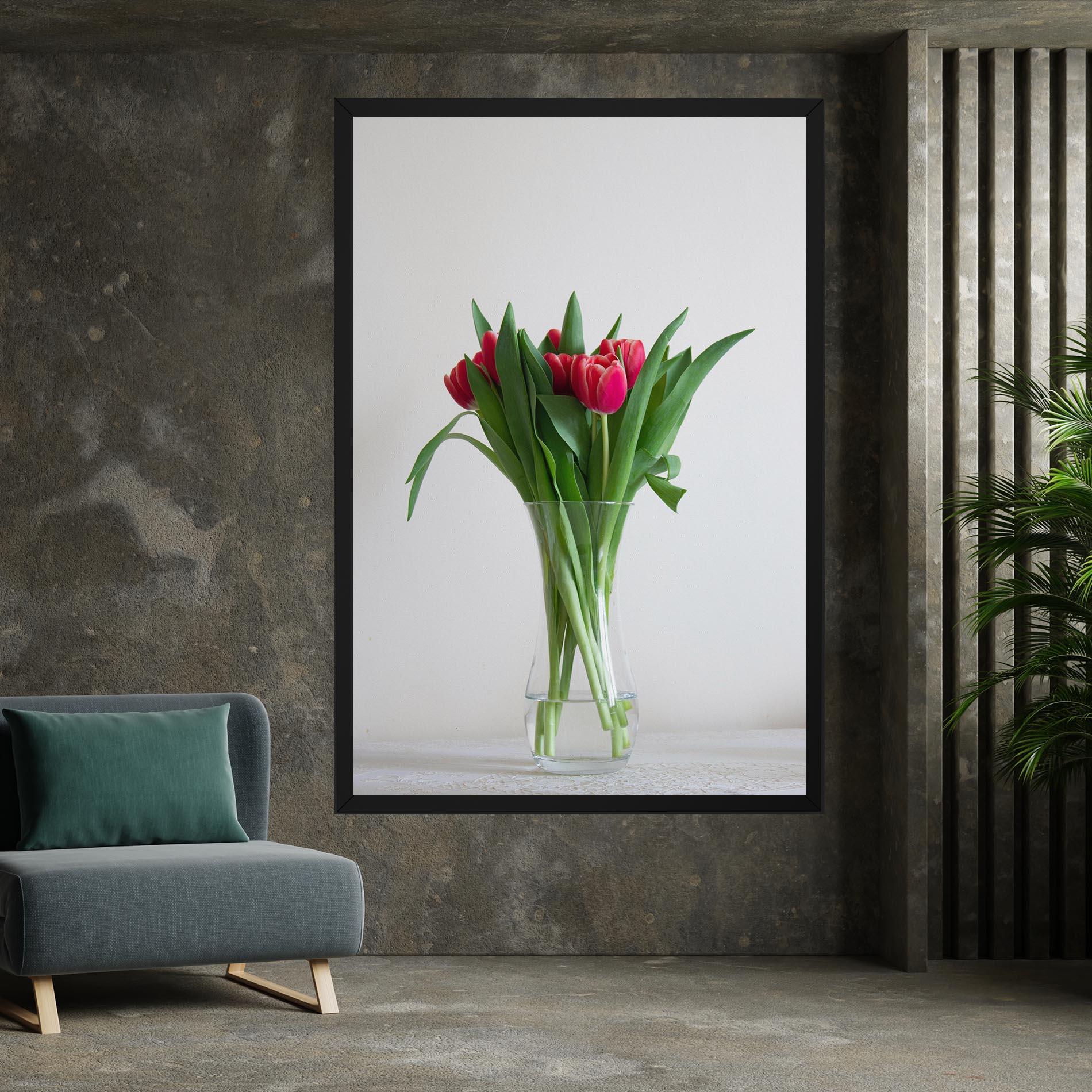 Tablou Canvas Pretty Tulips Vase mockup 7