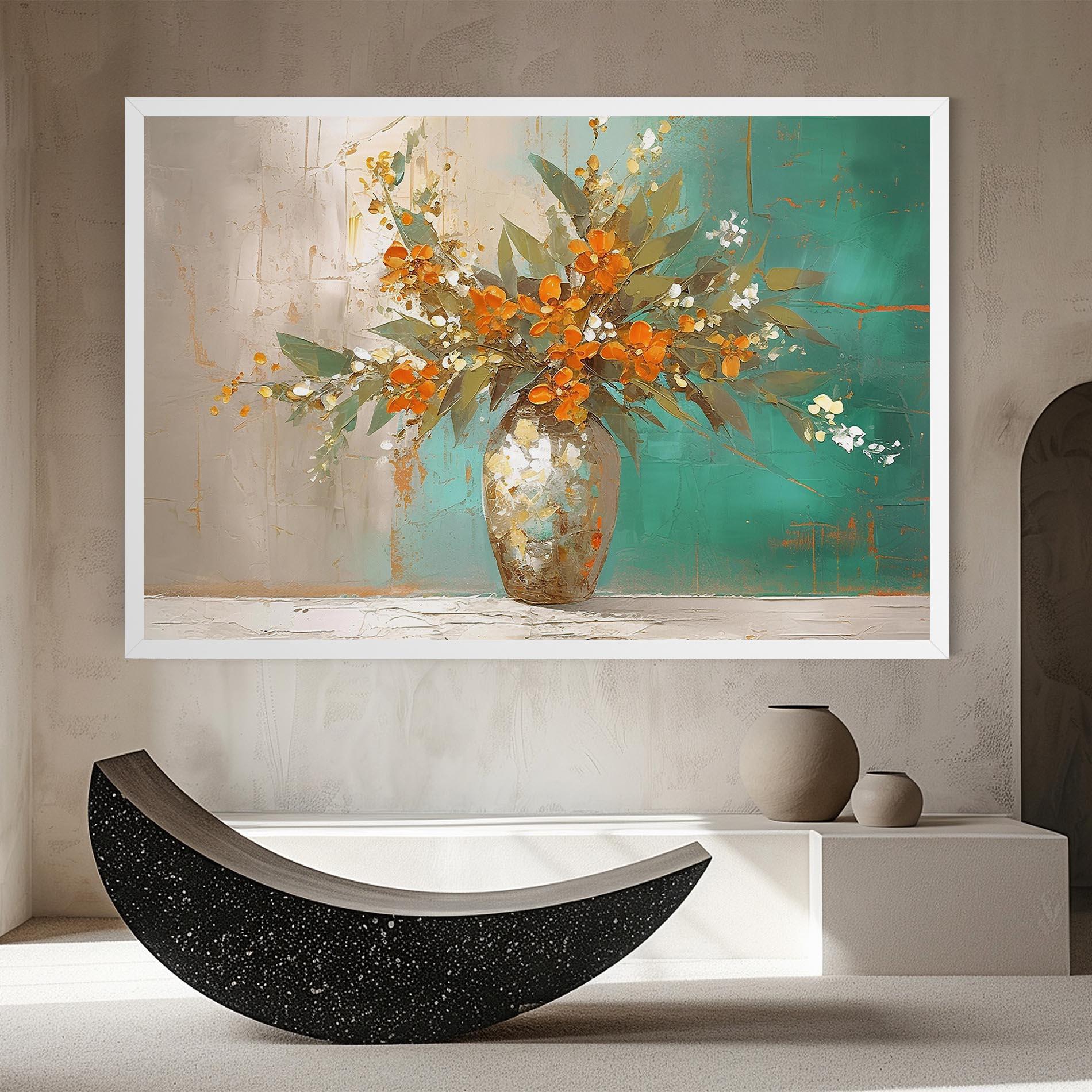 Tablou Canvas Grey Vase Orange mockup 8