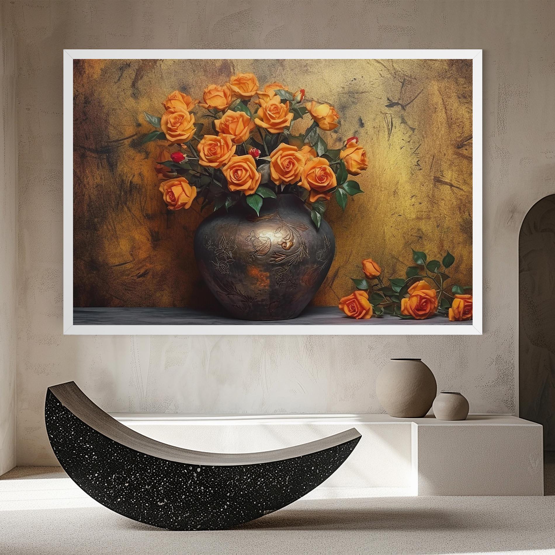 Tablou Canvas Orange Vintage Vase mockup 8