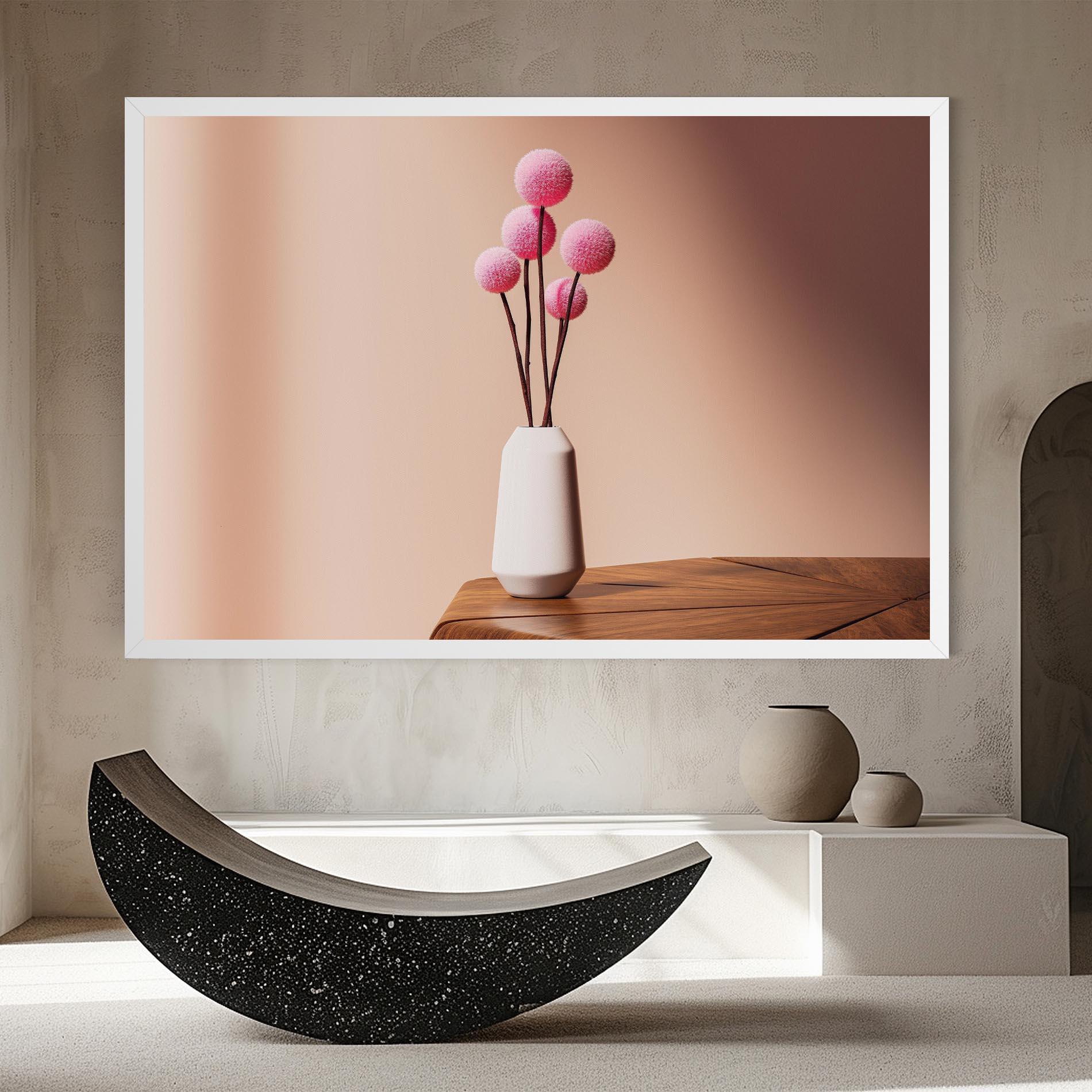 Tablou Canvas Pink Circle Vase mockup 8