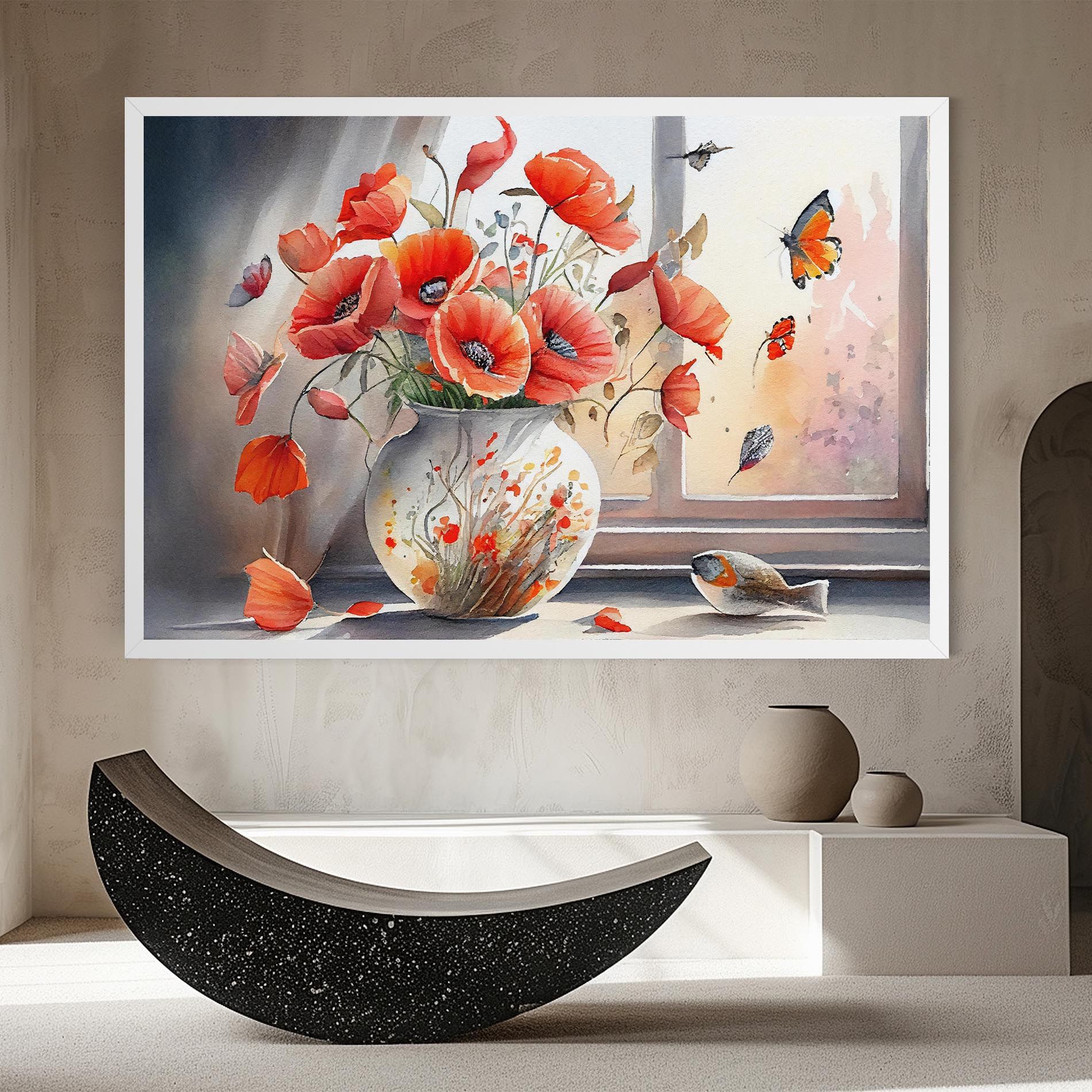 Poppies Vase mockup 8
