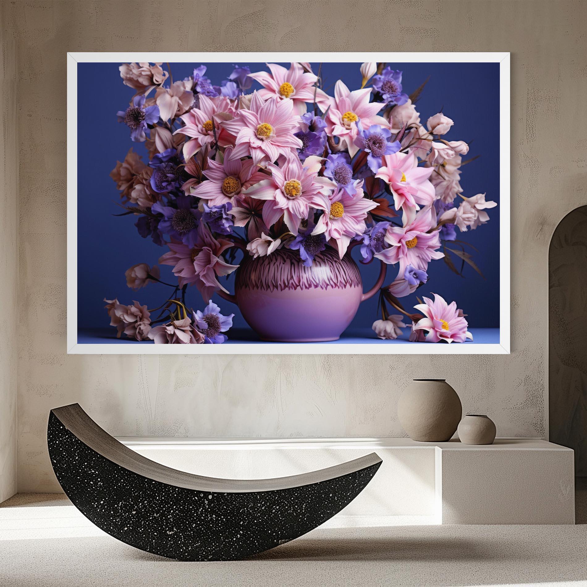 Tablou Canvas Purple Vase Flowers mockup 8