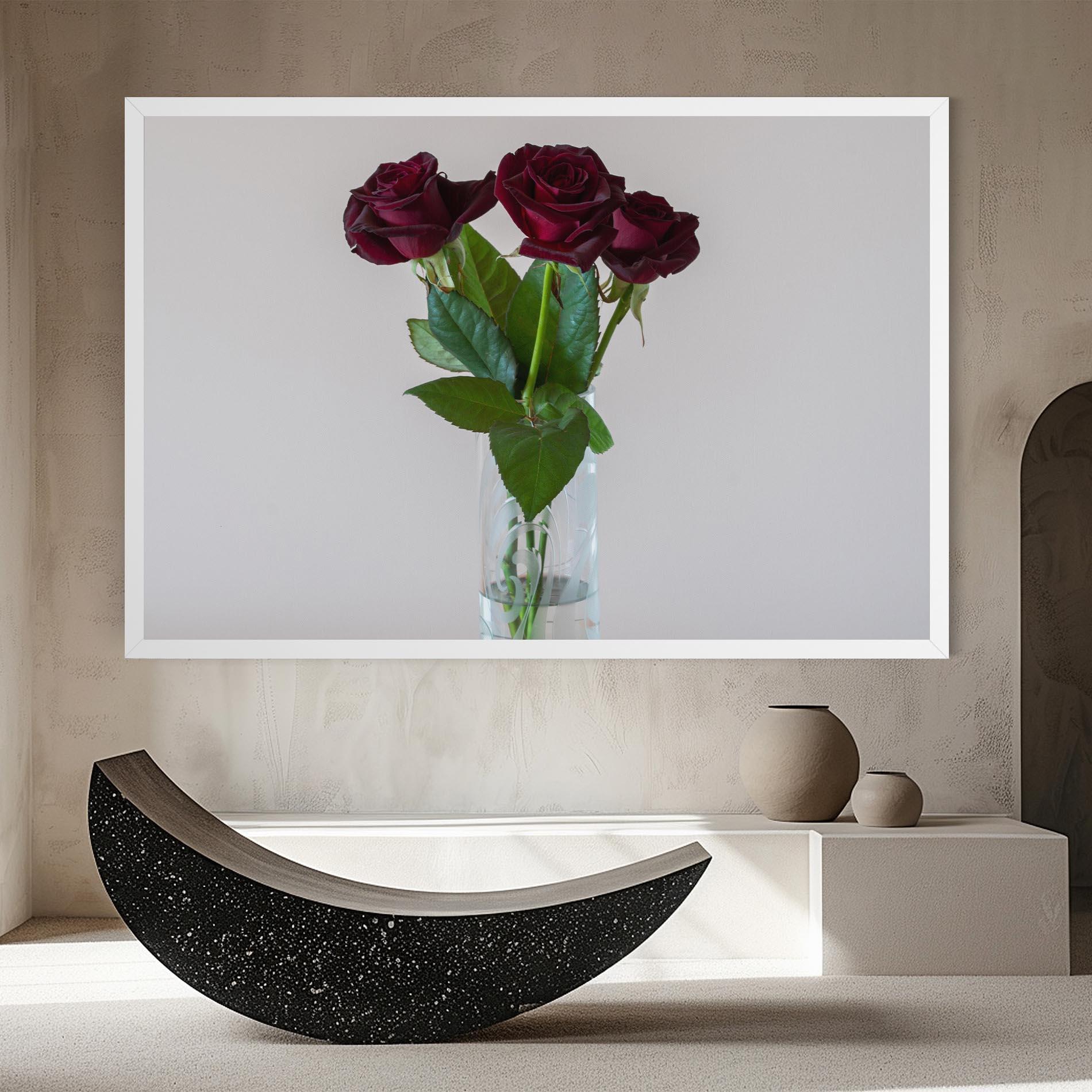 Tablou Canvas Red Roses Vase mockup 8
