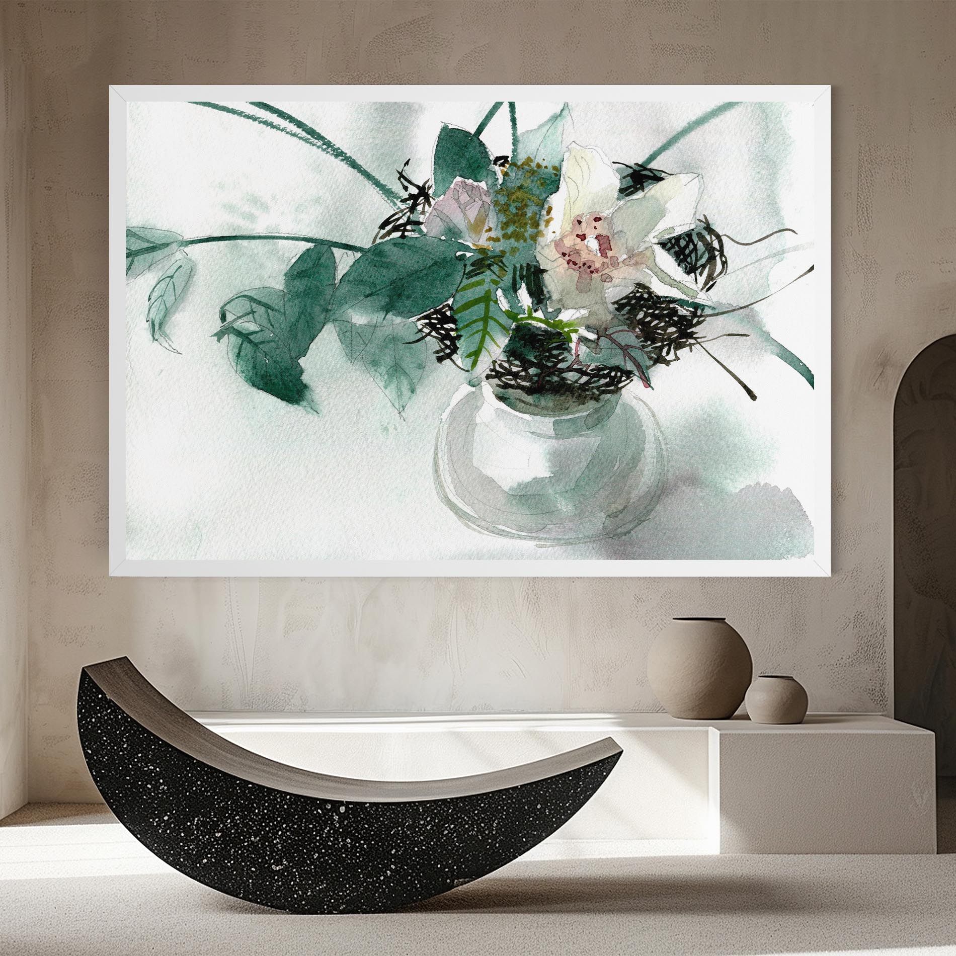 White Flower Vase mockup 8