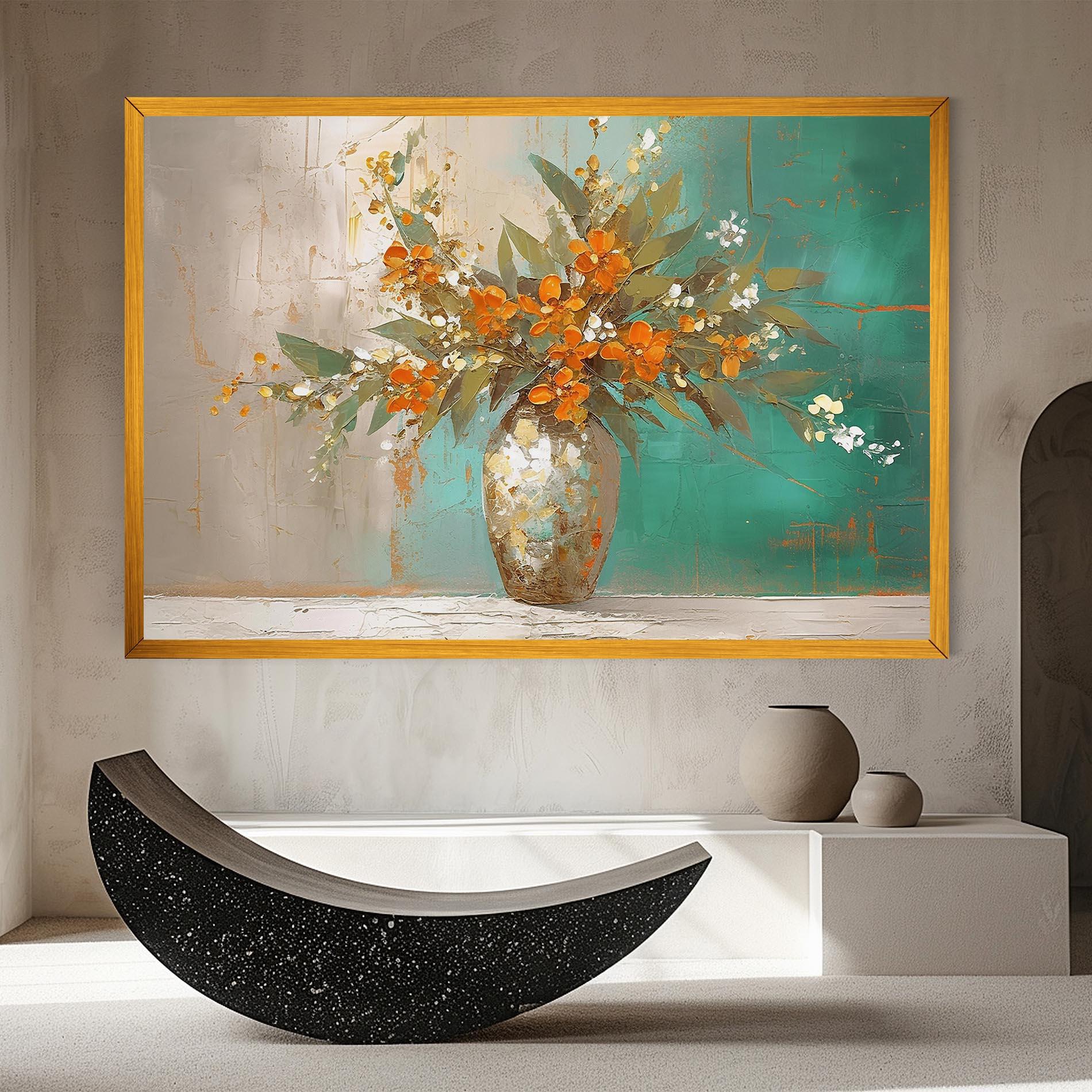 Tablou Canvas Grey Vase Orange mockup 8