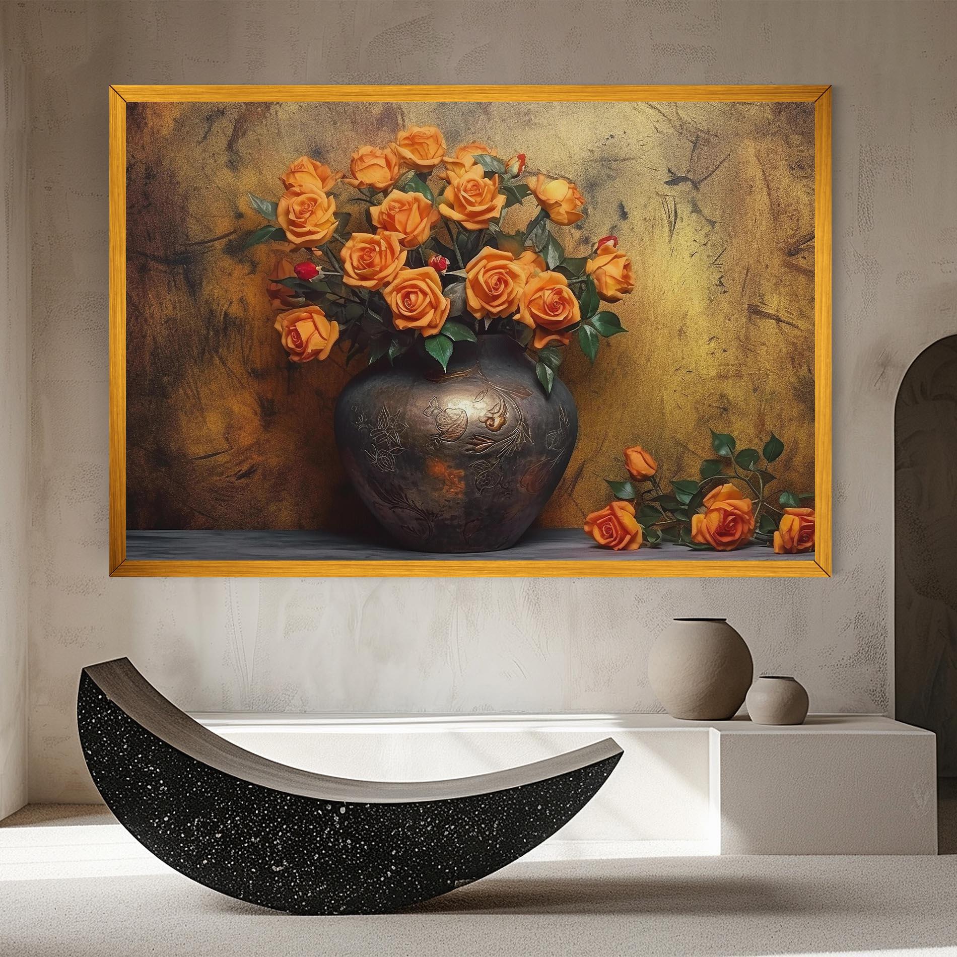 Tablou Canvas Orange Vintage Vase mockup 8