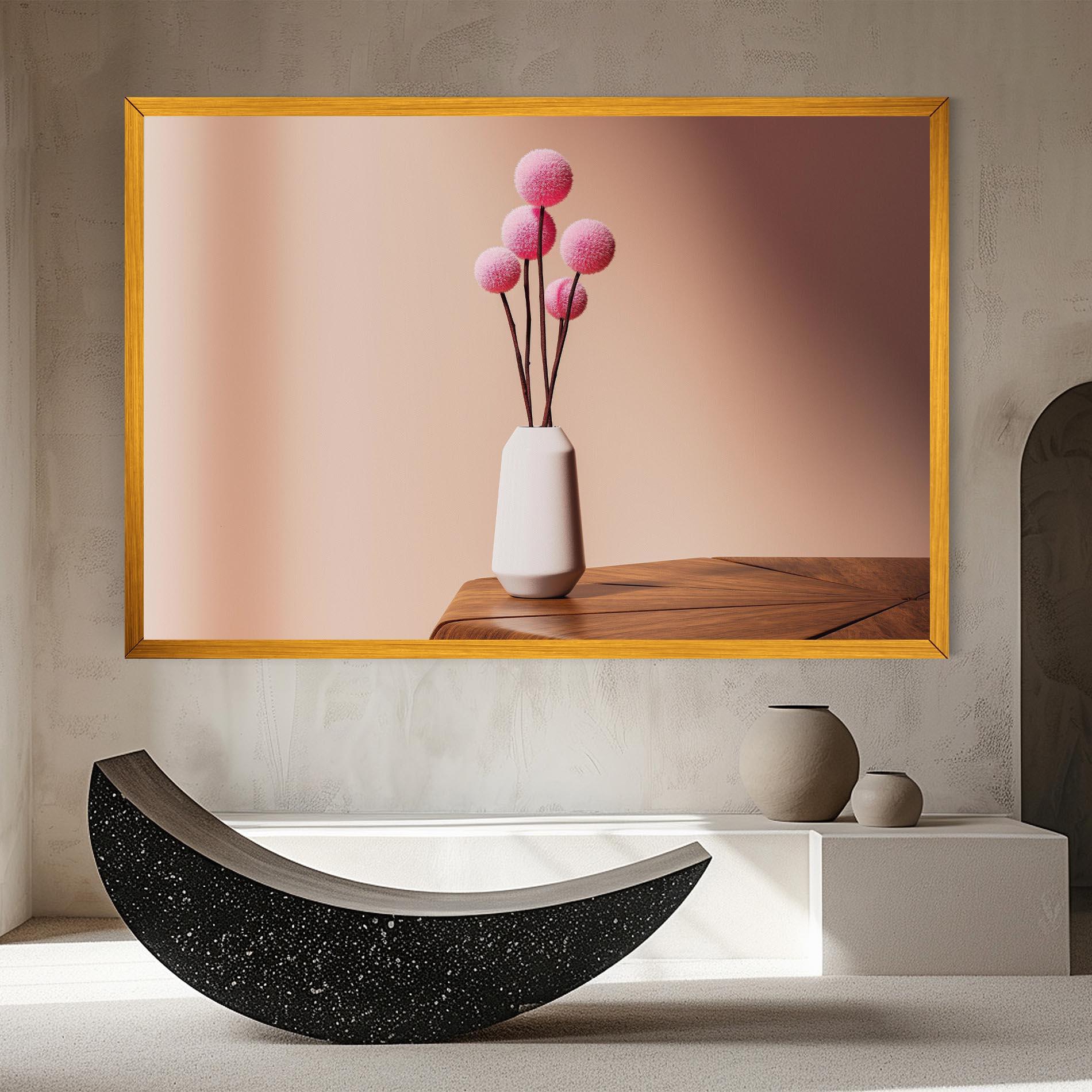 Tablou Canvas Pink Circle Vase mockup 8