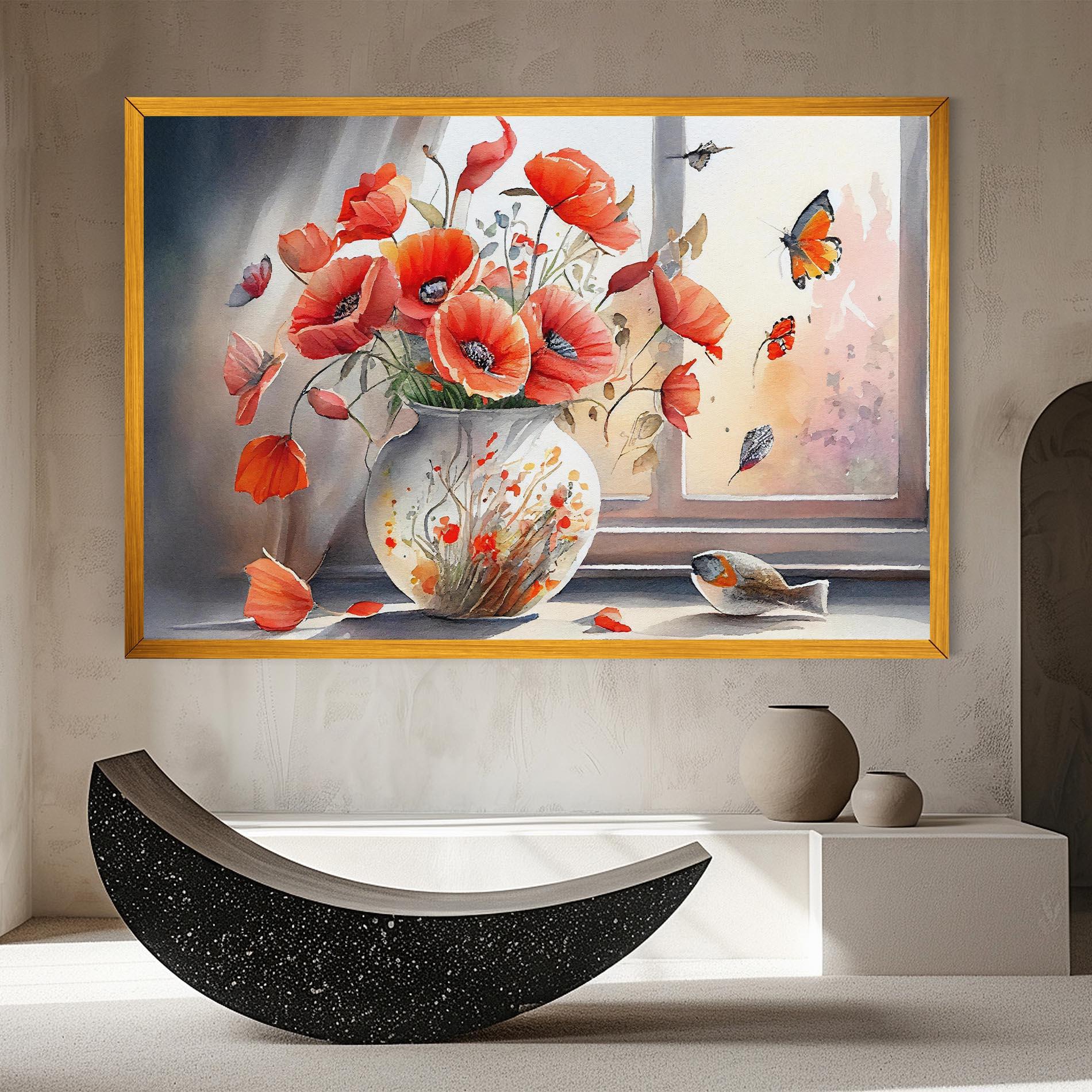 Tablou Canvas Poppies Vase mockup 8