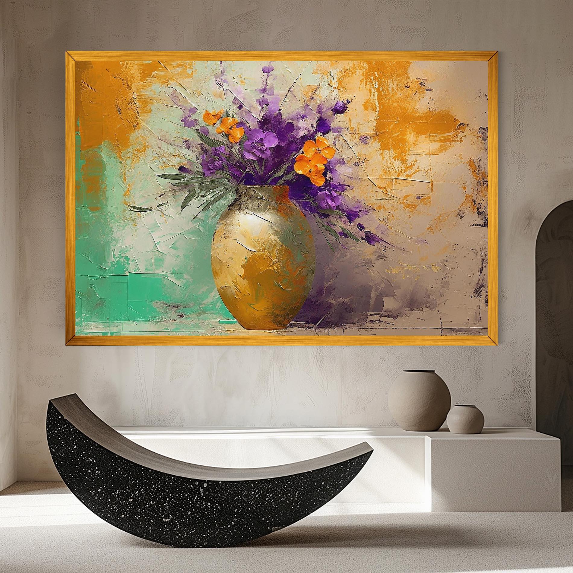 Tablou Canvas Purple Orange Plant Vase mockup 8