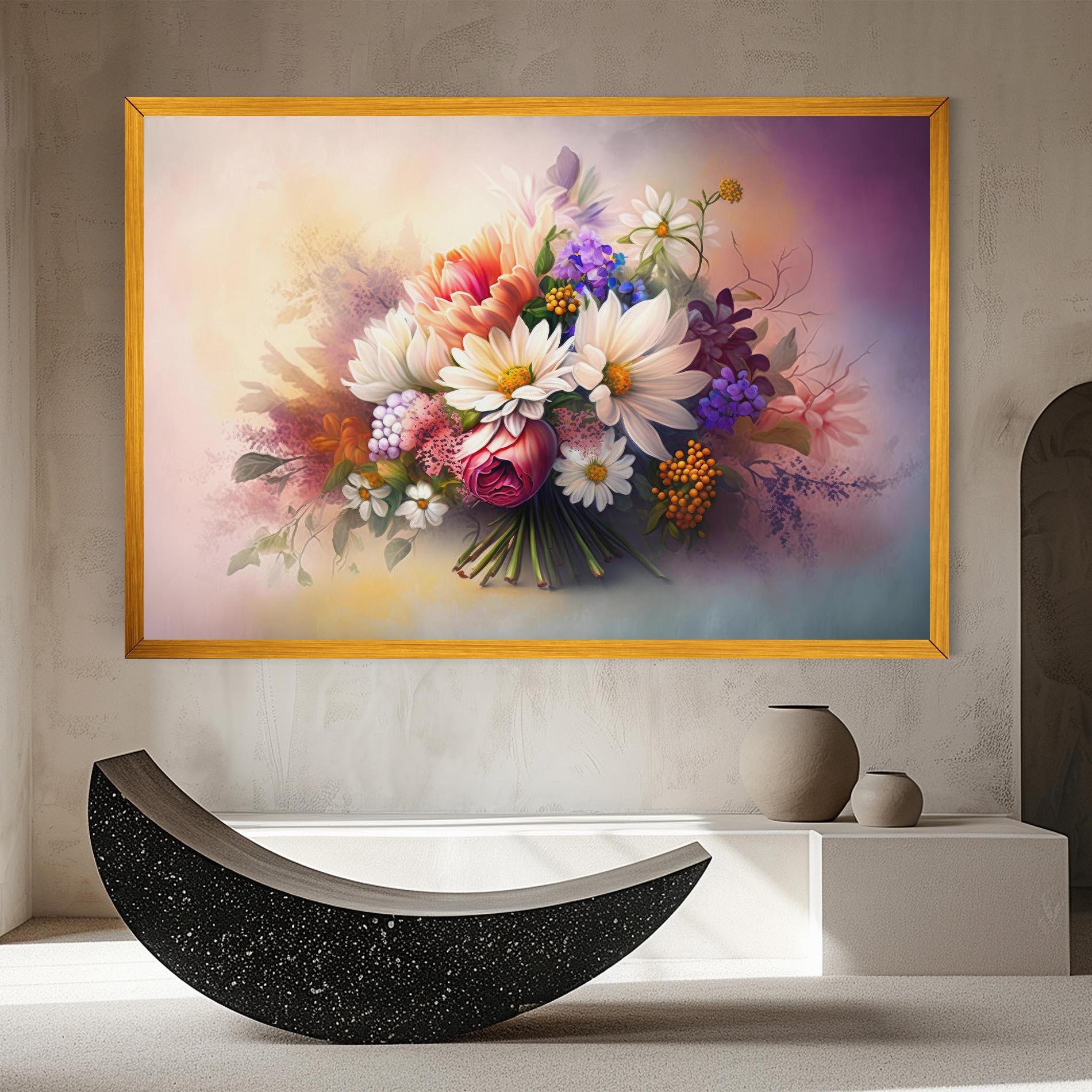 Tablou Canvas Vecteezy_ai Generated Bouquet Of Fresh Spring Flowers On Light_23373362_865 mockup 8