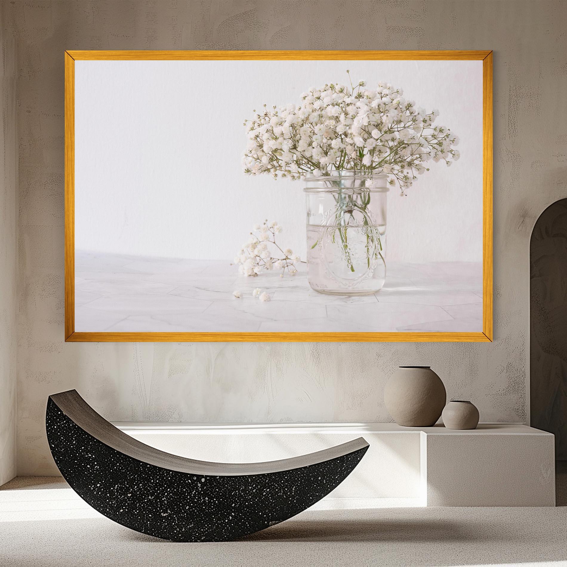 Tablou Canvas White Tiny Flower Vase mockup 8