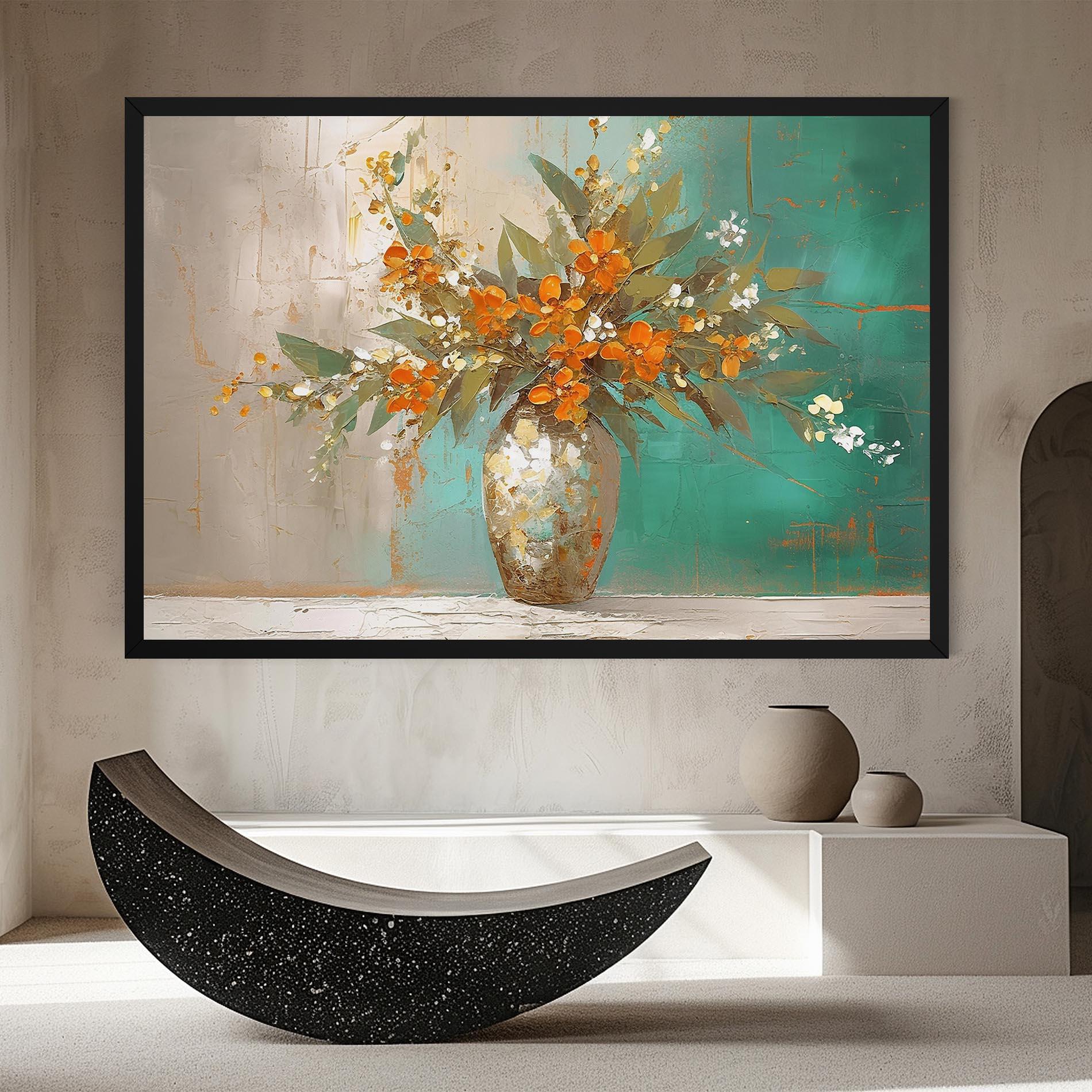 Tablou Canvas Grey Vase Orange mockup 8