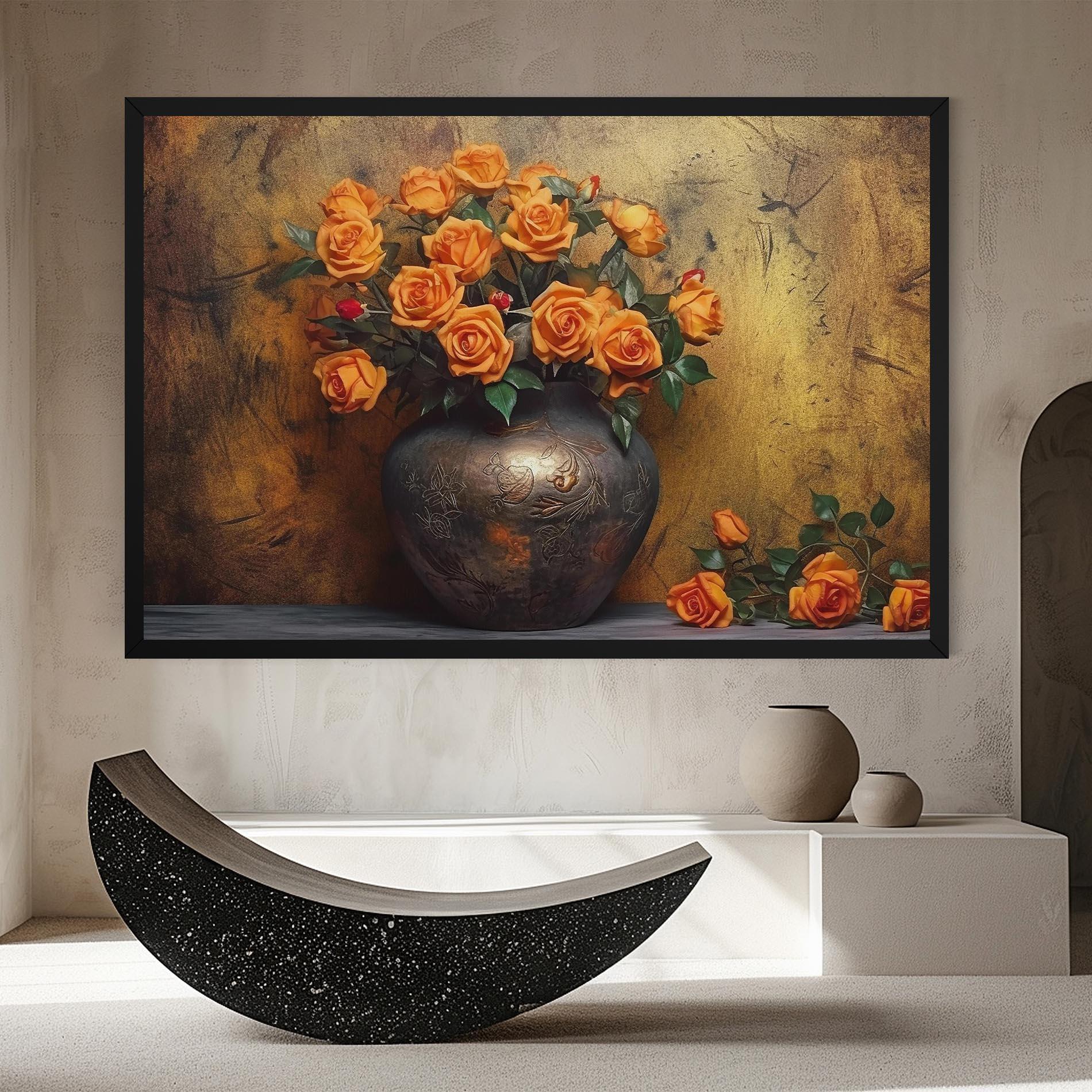 Tablou Canvas Orange Vintage Vase mockup 8