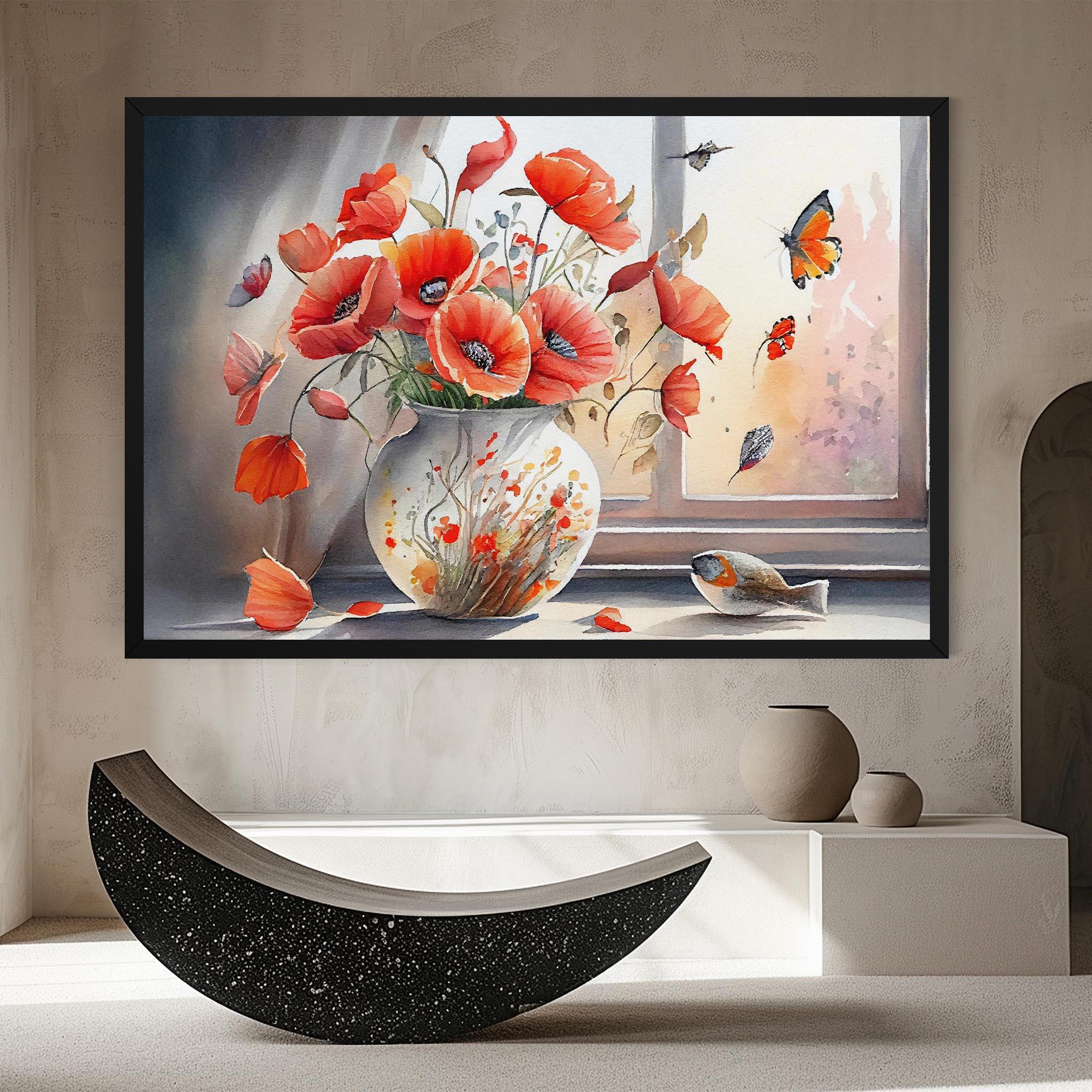 Tablou Canvas Poppies Vase mockup 8