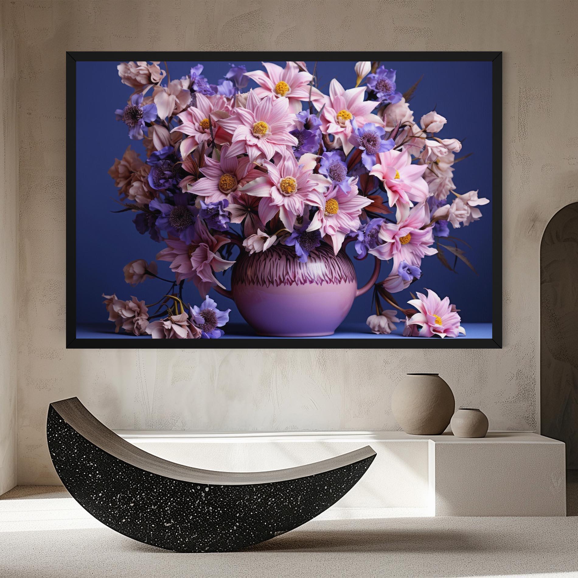 Tablou Canvas Purple Vase Flowers mockup 8