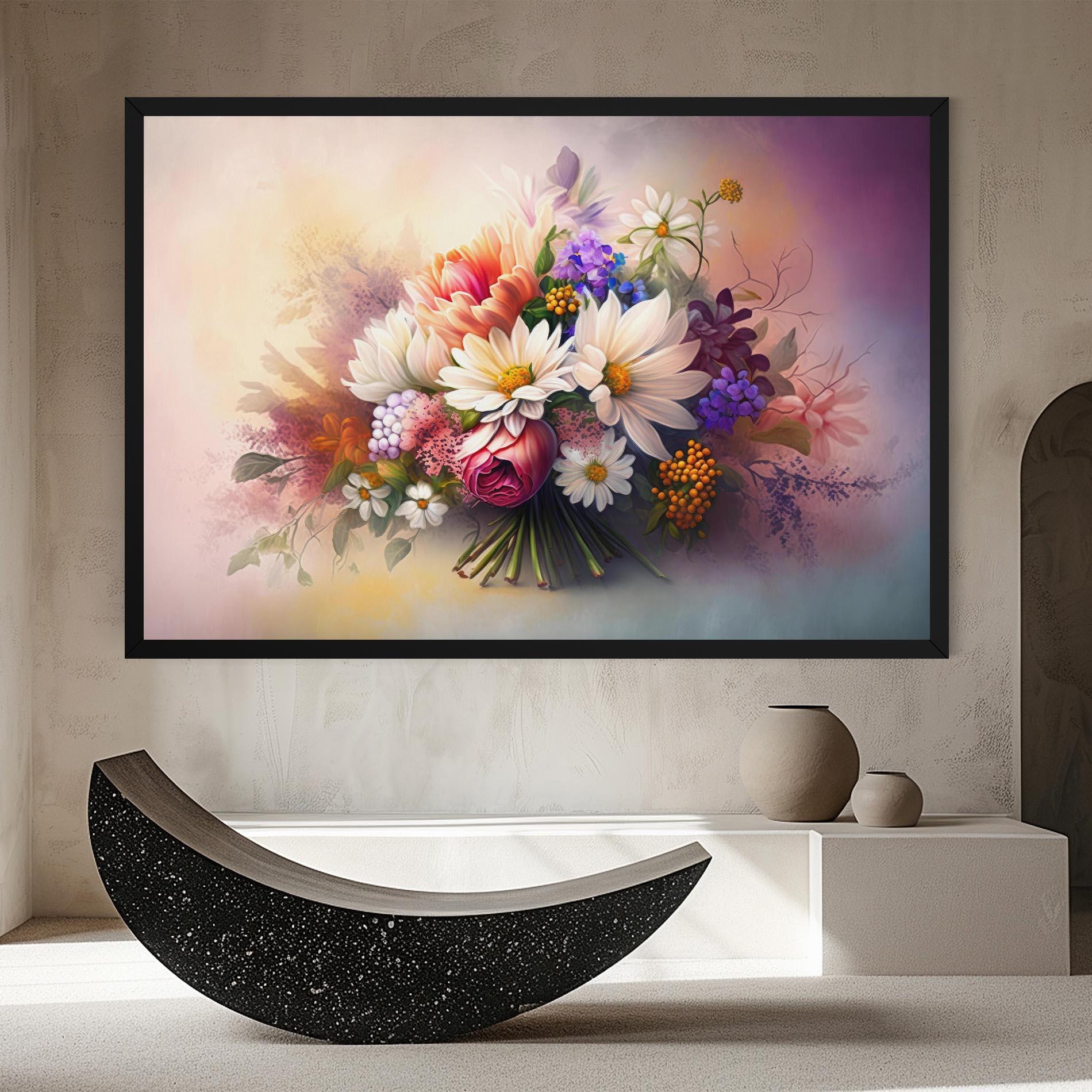 Tablou Canvas Vecteezy_ai Generated Bouquet Of Fresh Spring Flowers On Light_23373362_865 mockup 8